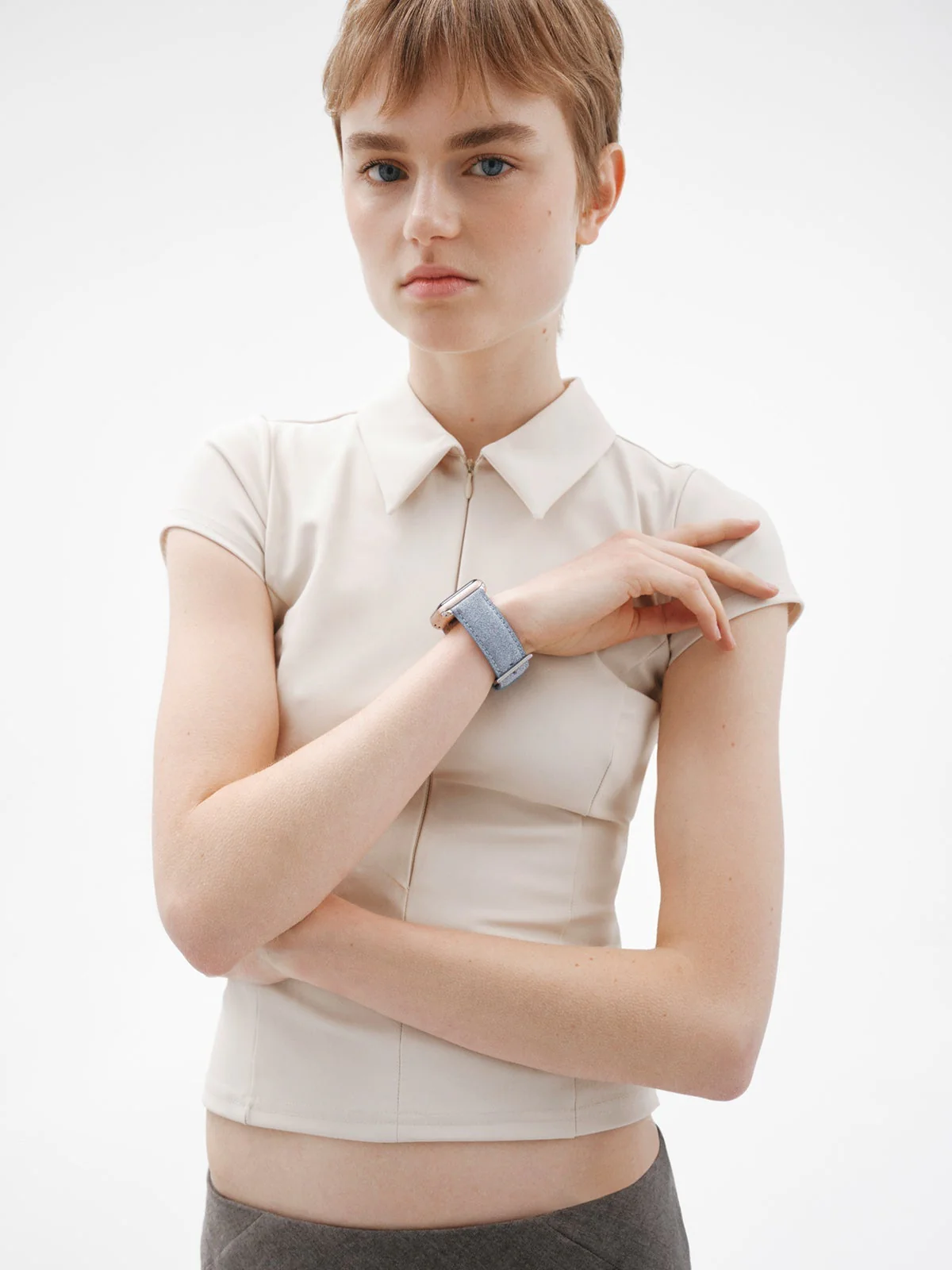 Correa para Apple Watch de cuero gris - Image 6