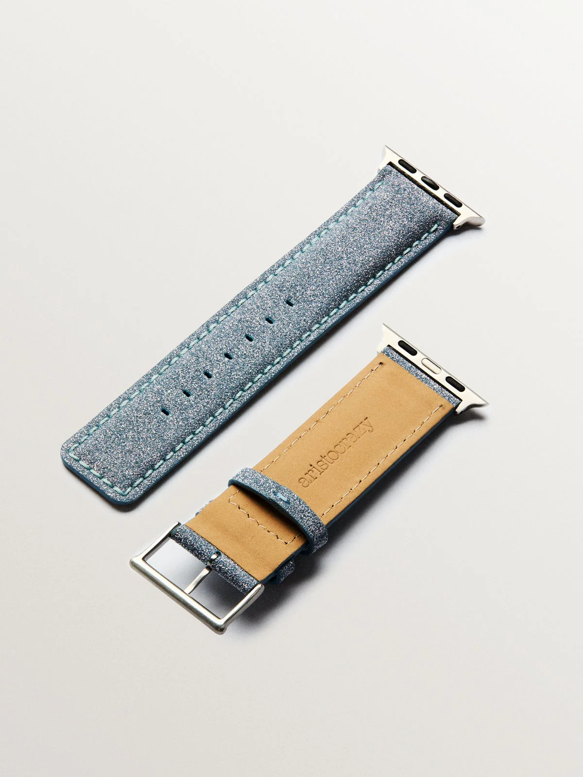Correa para Apple Watch de cuero gris - Image 7