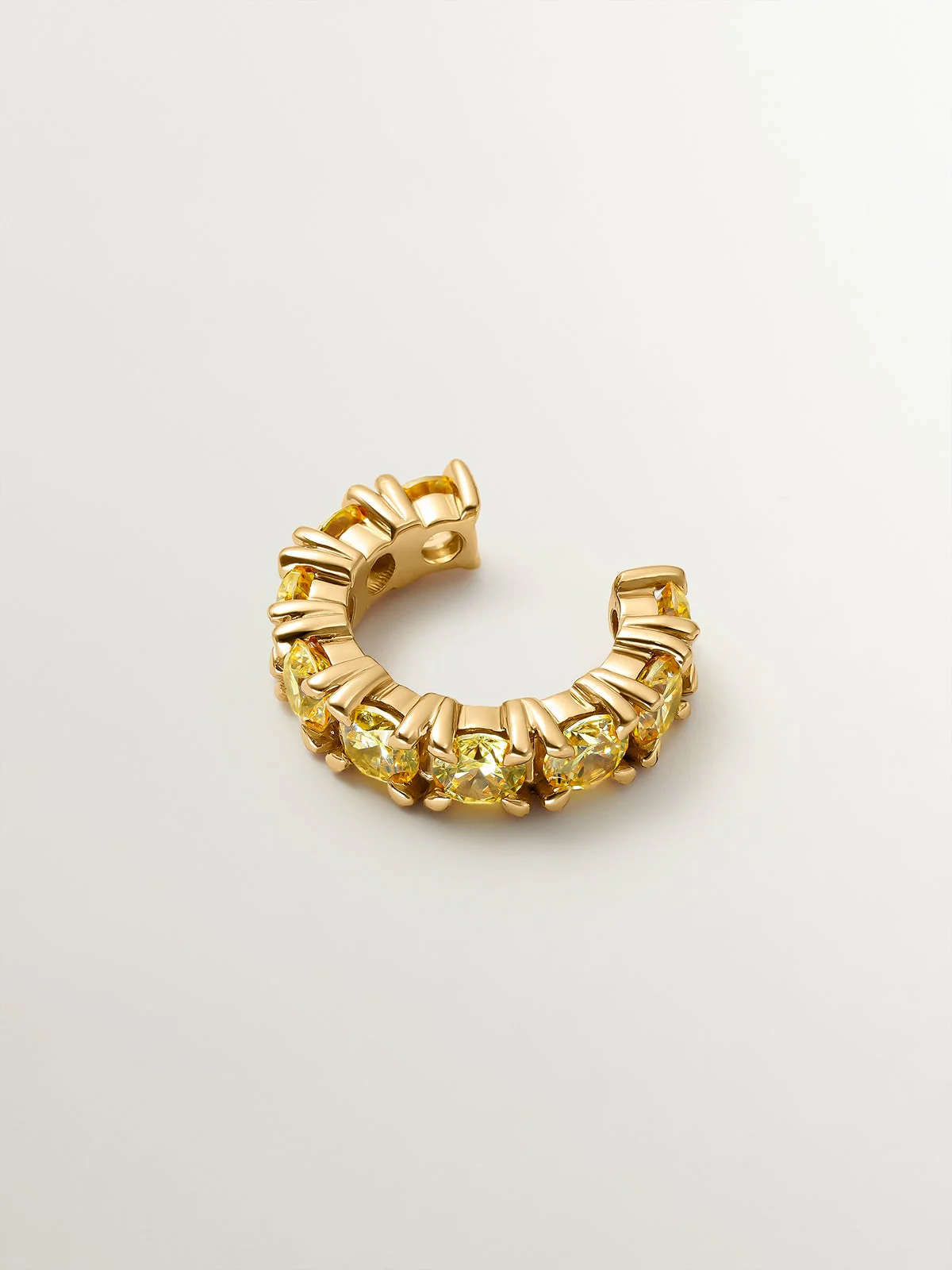 Earcuff bañado en oro amarillo con cristales amarillos - Image 2