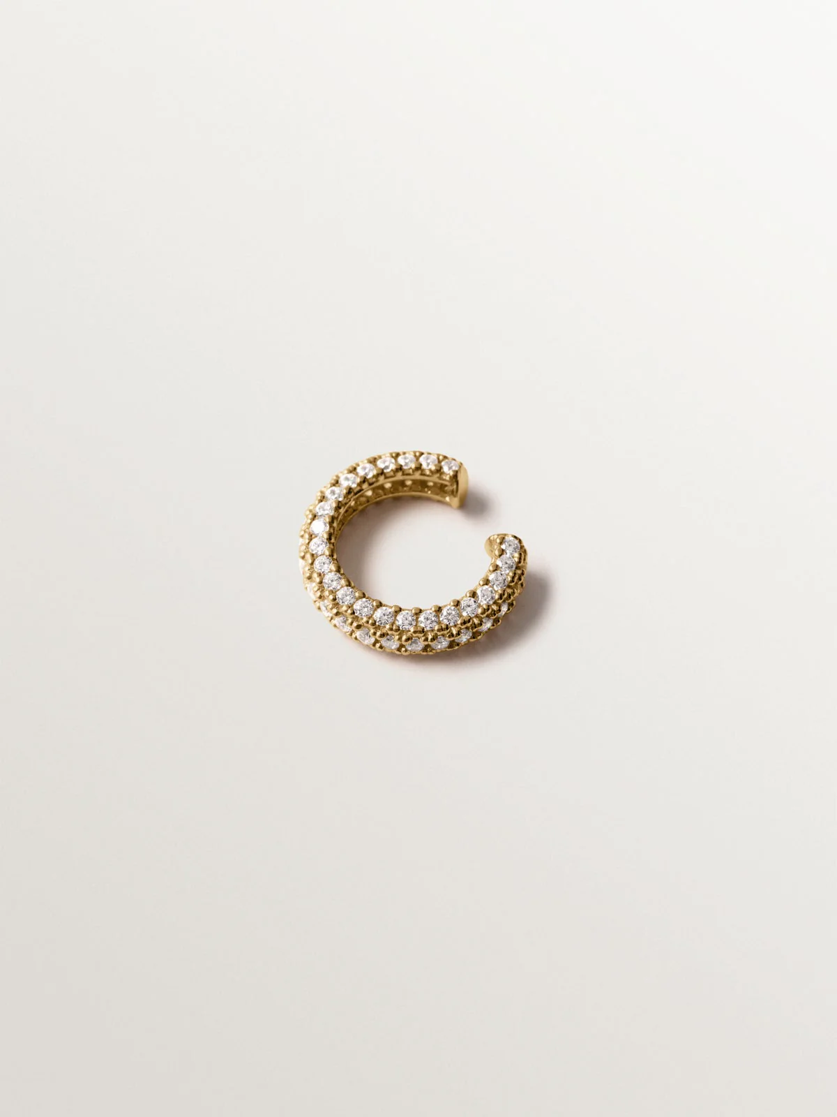 Earcuff de plata 925 bañada en oro amarillo de 18K con cristales - Image 3