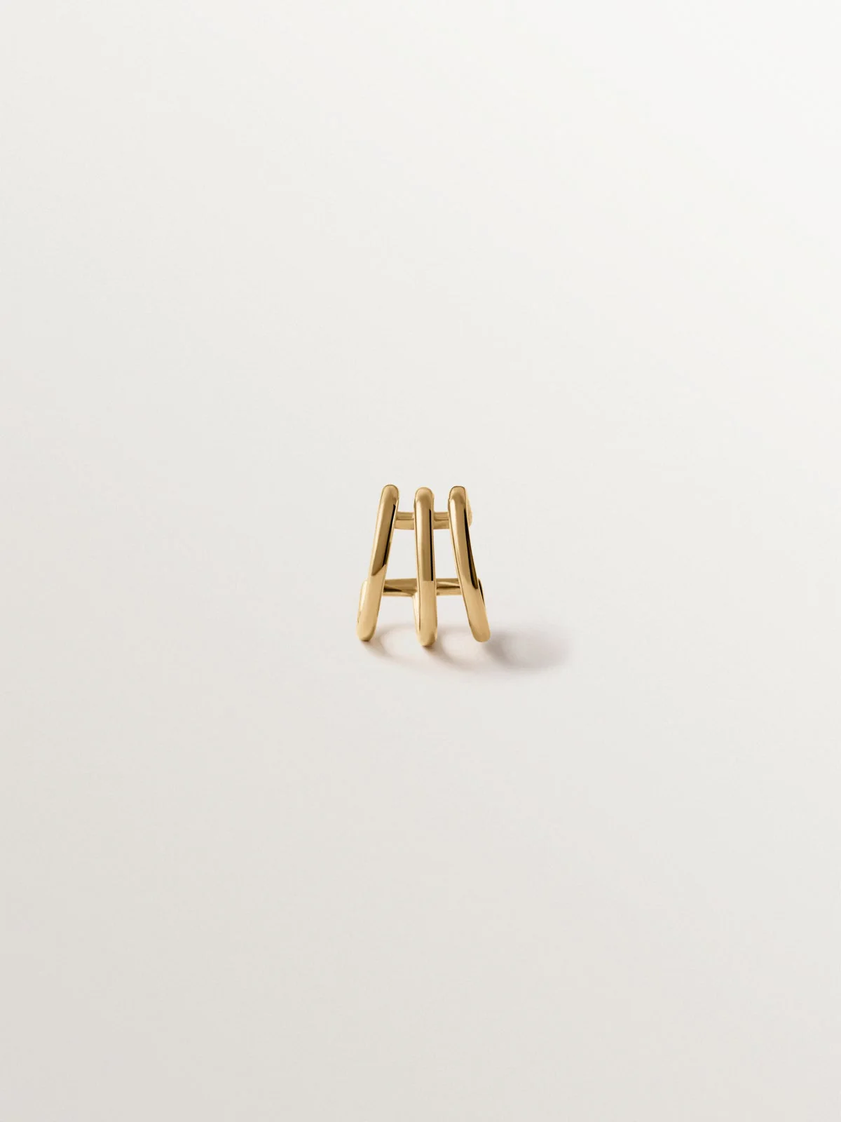 Earcuff triple de plata 925 bañada en oro amarillo de 18K - Image 3