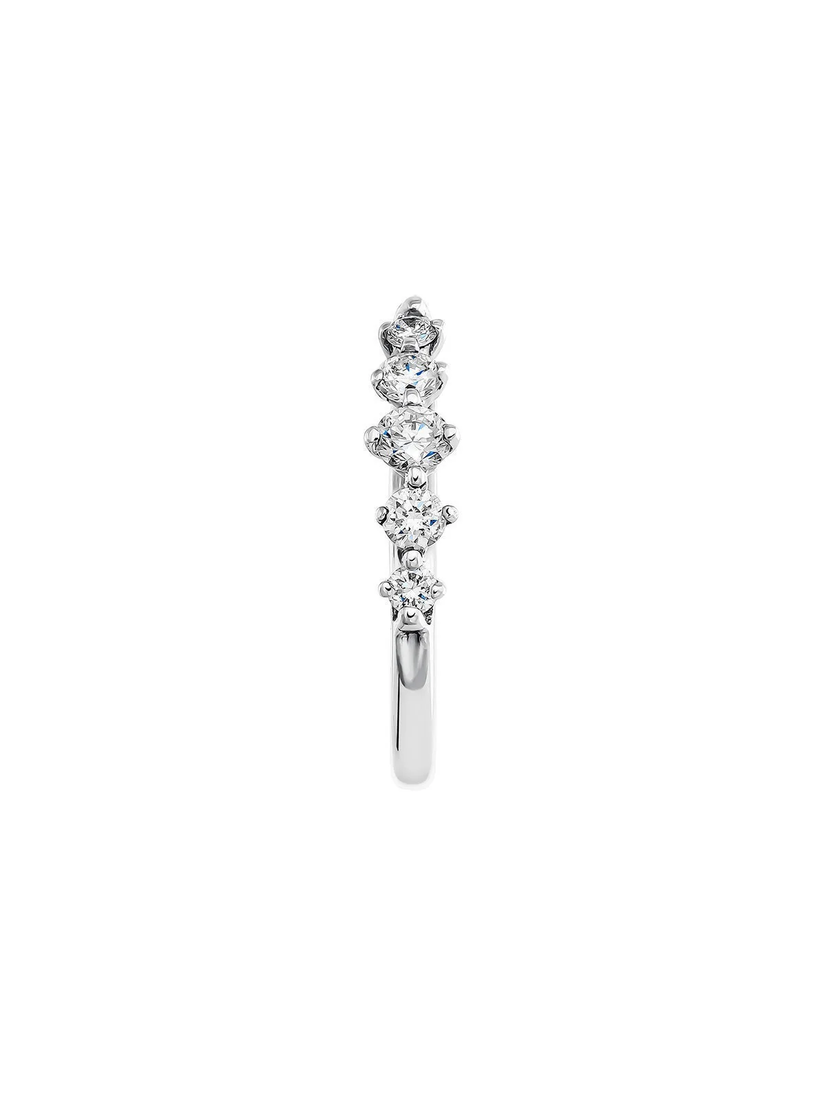Pendiente individual de aro de oro blanco de 18k con diamantes 0,016 cts - Image 5