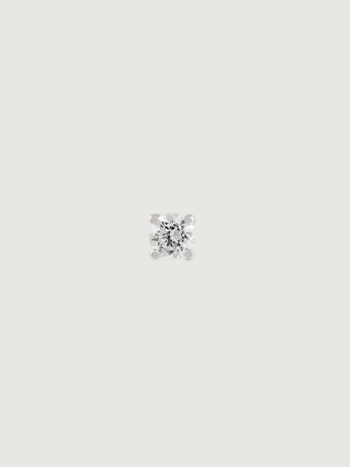 Pendiente individual de oro blanco con diamante de 0,03cts