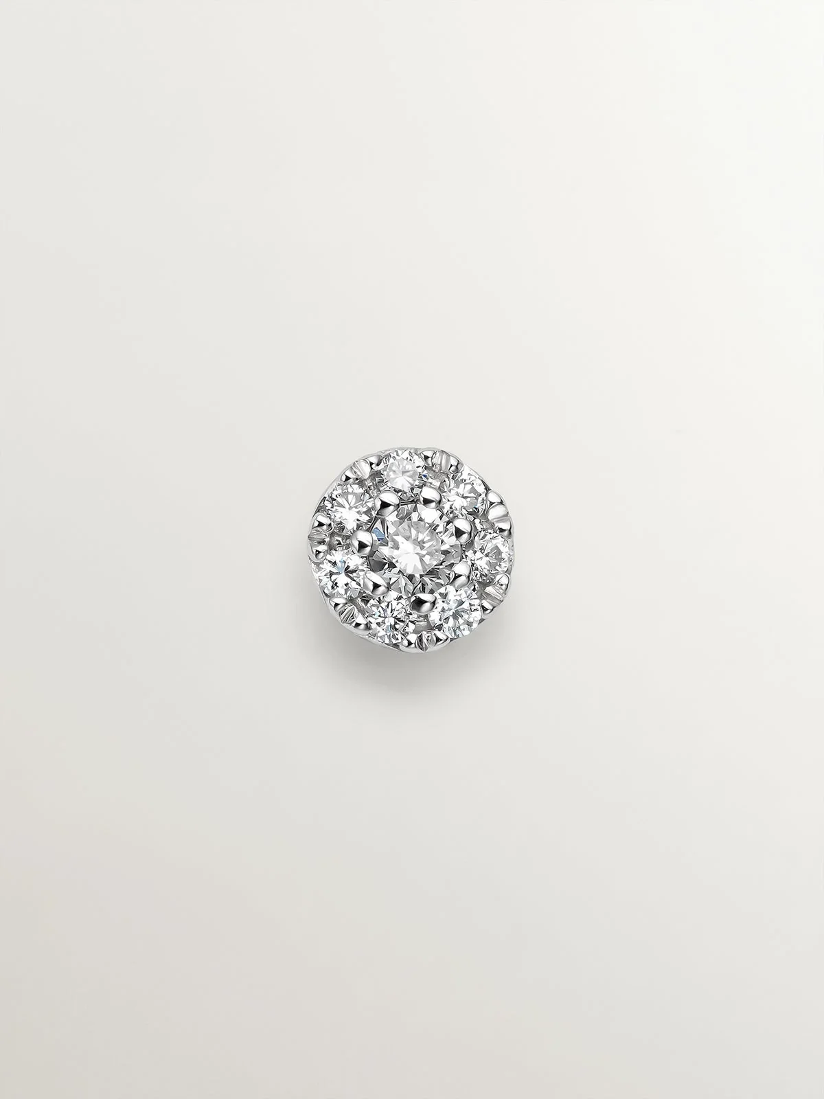 Pendiente individual de oro blanco de 18K con diamante en talla brillante - Image 3