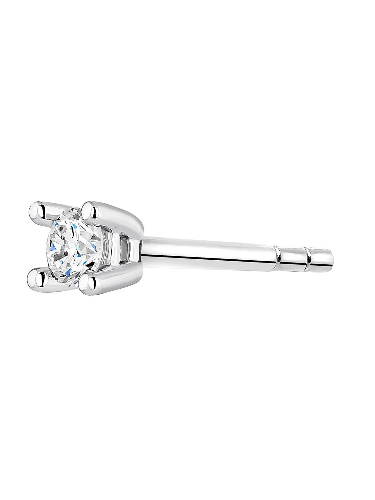 Pendiente individual de oro blanco de 18K con diamante - Image 3