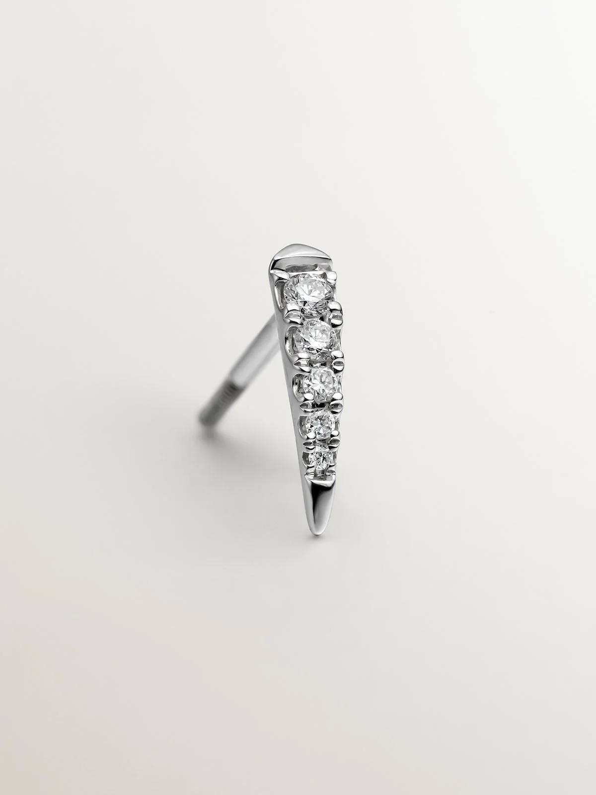 Pendiente individual de oro blanco de 18K con diamantes - Image 5