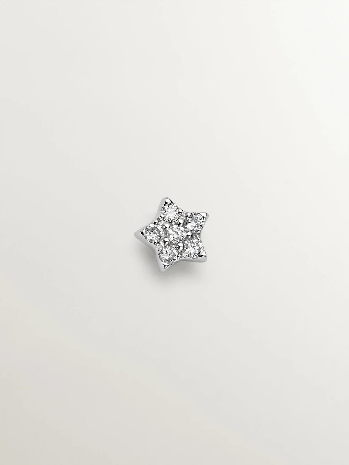 Pendiente individual de oro blanco de 18K con diamantes - Image 3