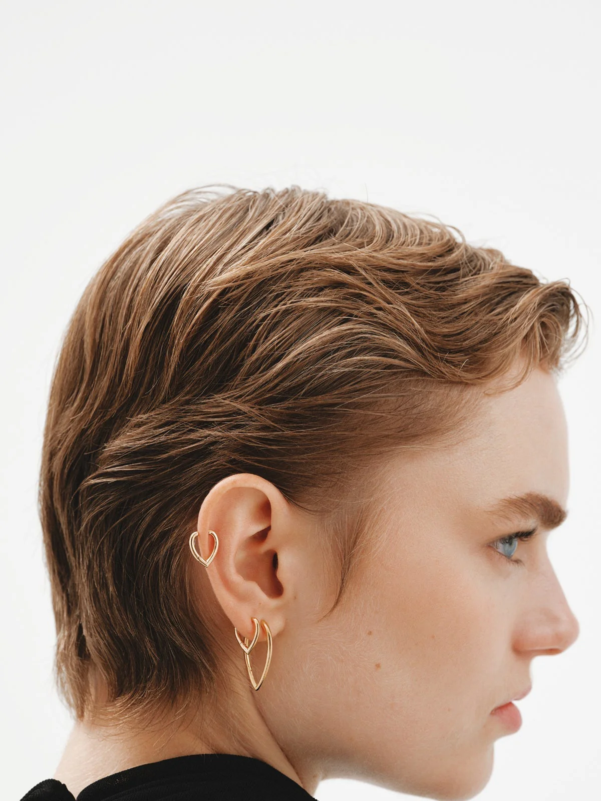Pendientes con forma de gota de plata 925 bañada en oro amarillo de 18K - Image 4
