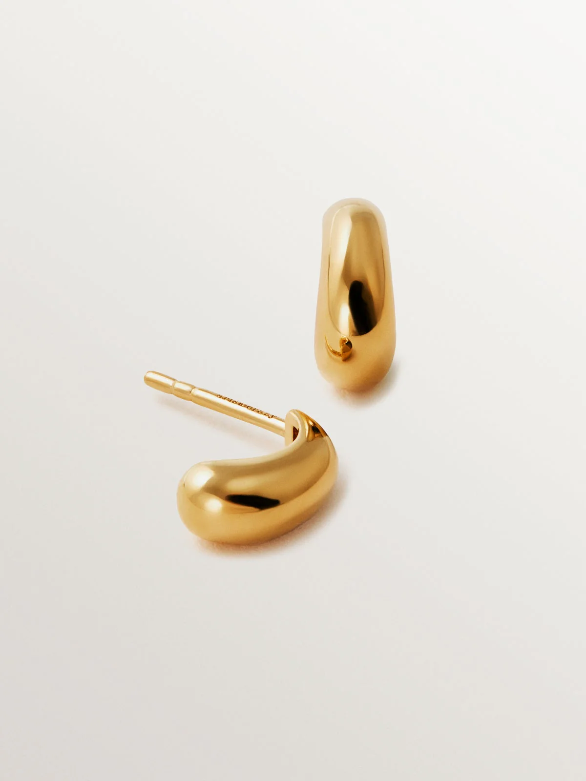 Pendientes de aro de plata 925 bañada en oro amarillo de 18K - Image 3