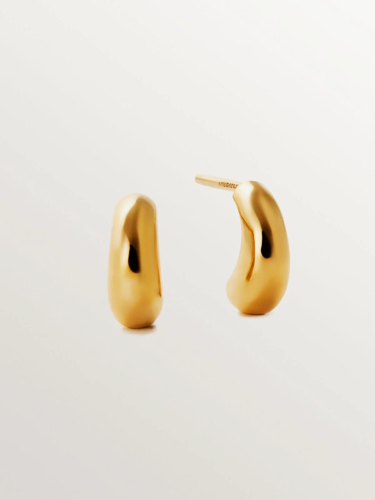 Pendientes de aro de plata 925 bañada en oro amarillo de 18K - Image 5