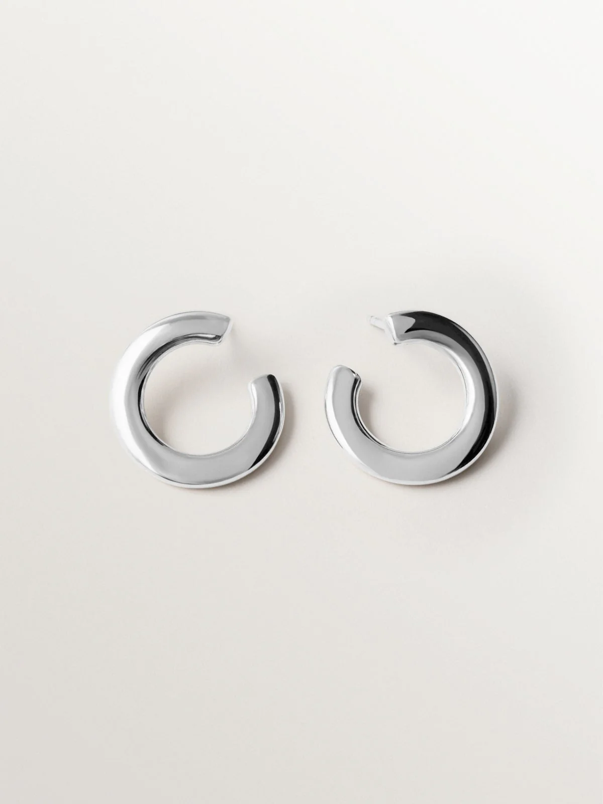 Pendientes de aro de plata 925 con forma irregular - Image 5
