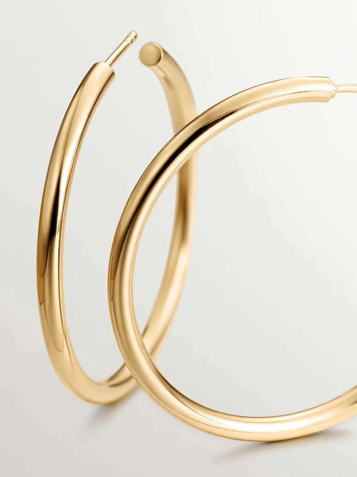 Pendientes de aro grandes de plata 925 bañada en oro amarillo de 18K - Image 7