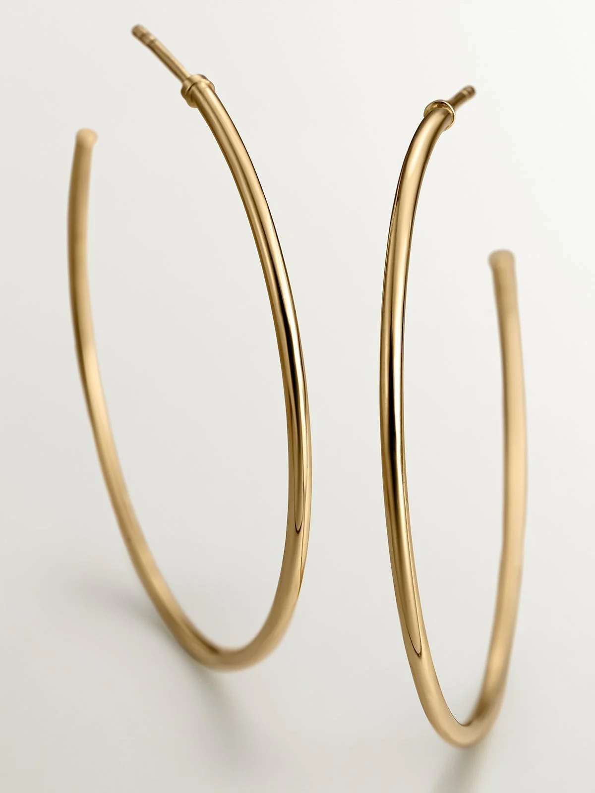 Pendientes de aro grandes de plata 925 bañada en oro amarillo de 18K - Image 5