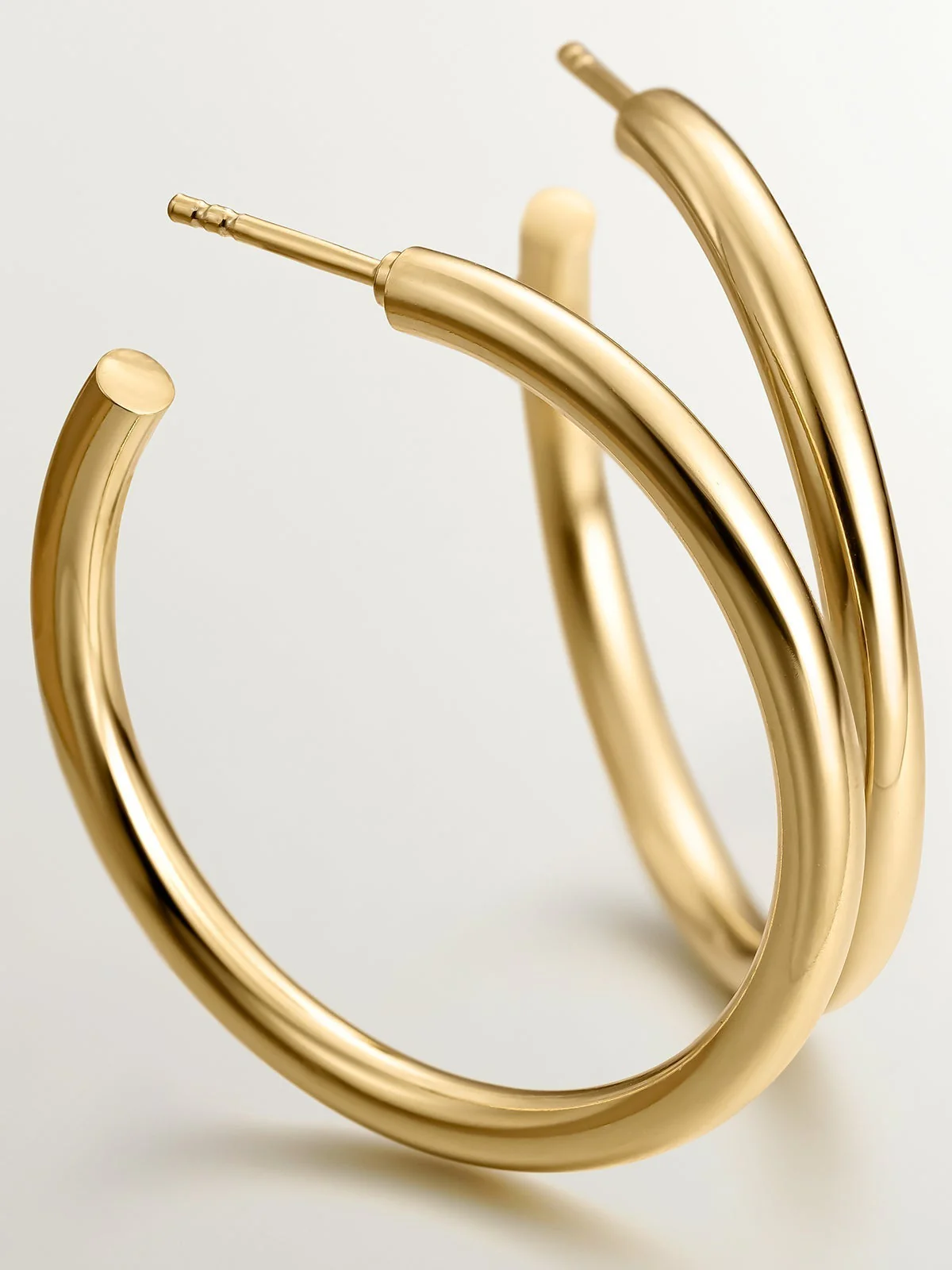 Pendientes de aro grandes de plata 925 bañada en oro amarillo de 18K - Image 5