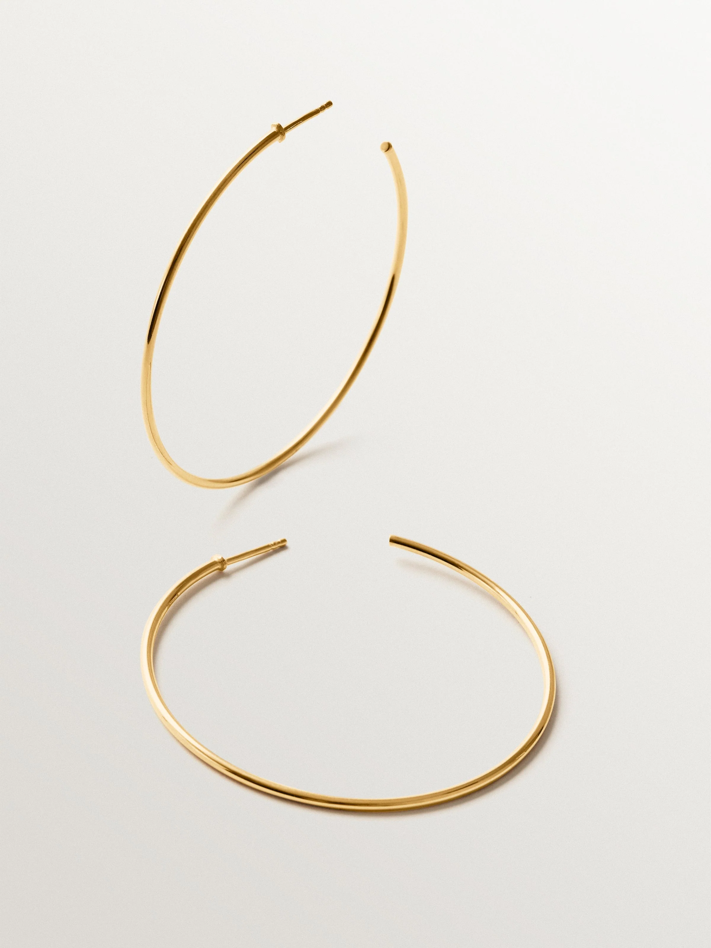 Pendientes de aro grandes de plata 925 bañada en oro de 18K - Image 2