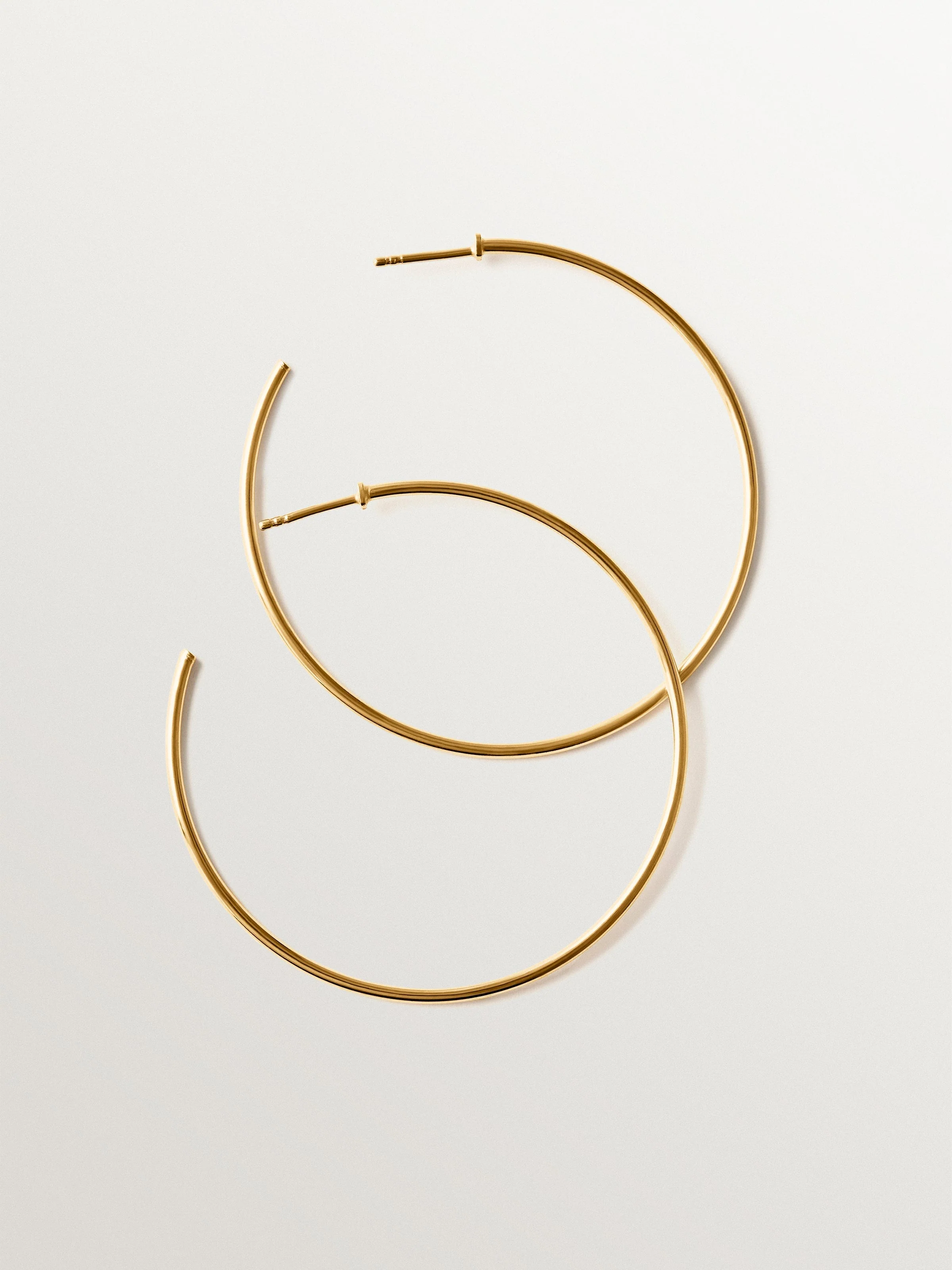 Pendientes de aro grandes de plata 925 bañada en oro de 18K - Image 6