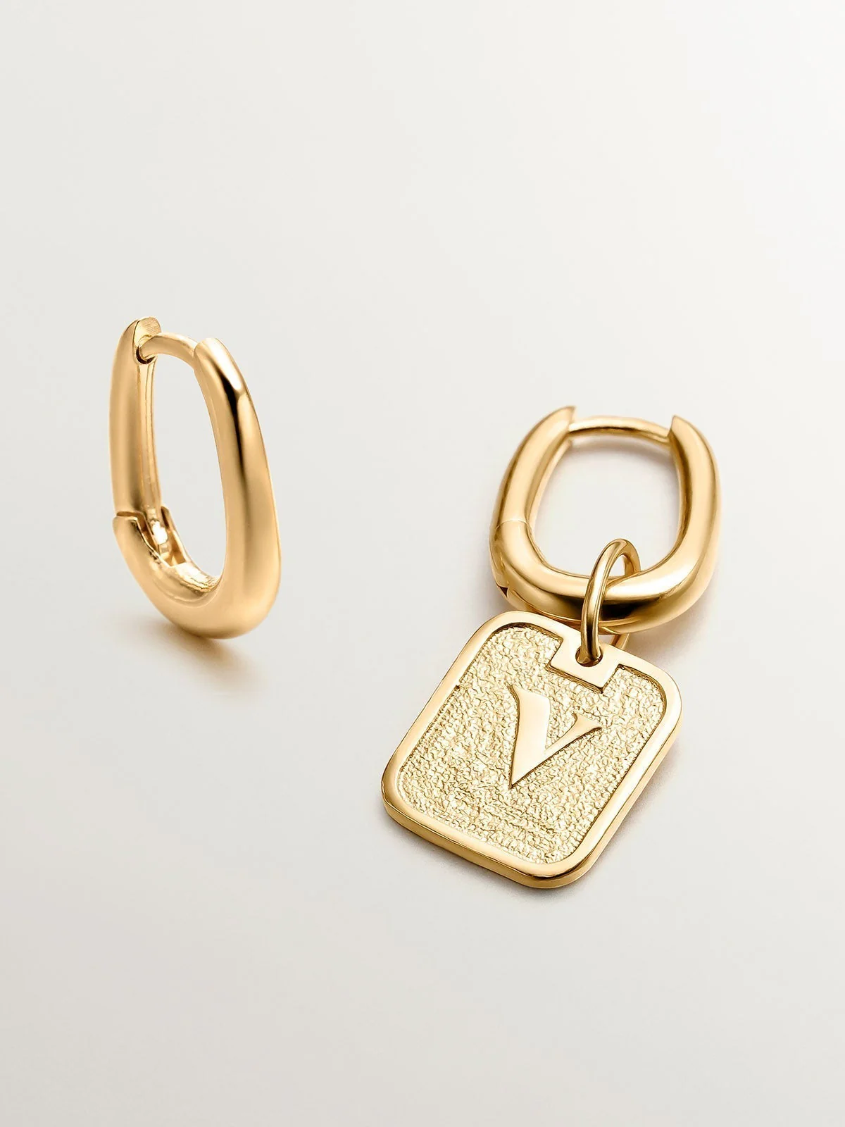 Pendientes de aro grueso de plata 925 bañada en oro amarillo de 18K - Image 8