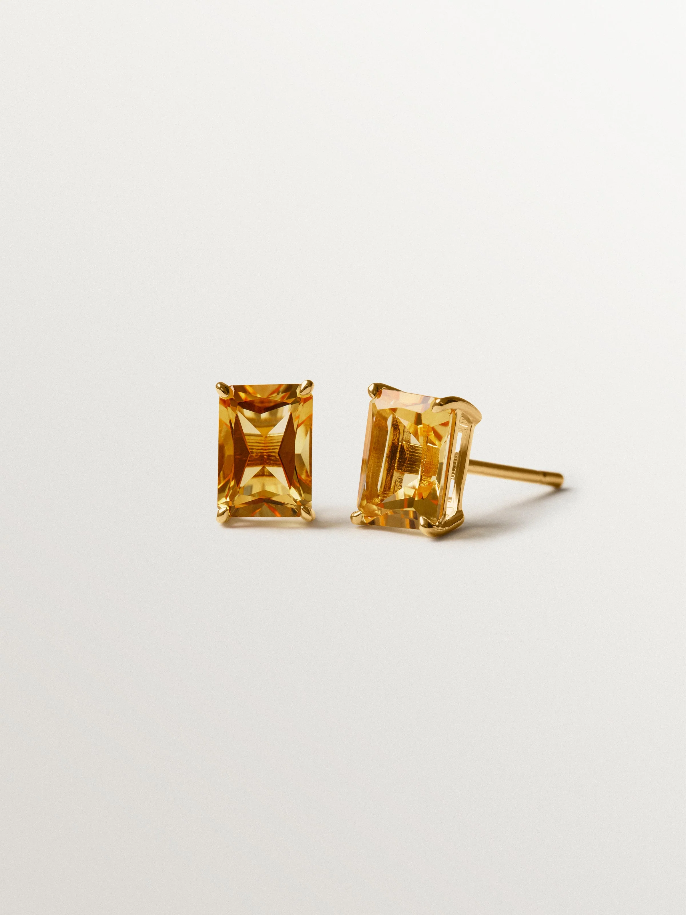 Pendientes de plata 925 bañada en oro amarillo de 18K con citrinos verdes - Image 3