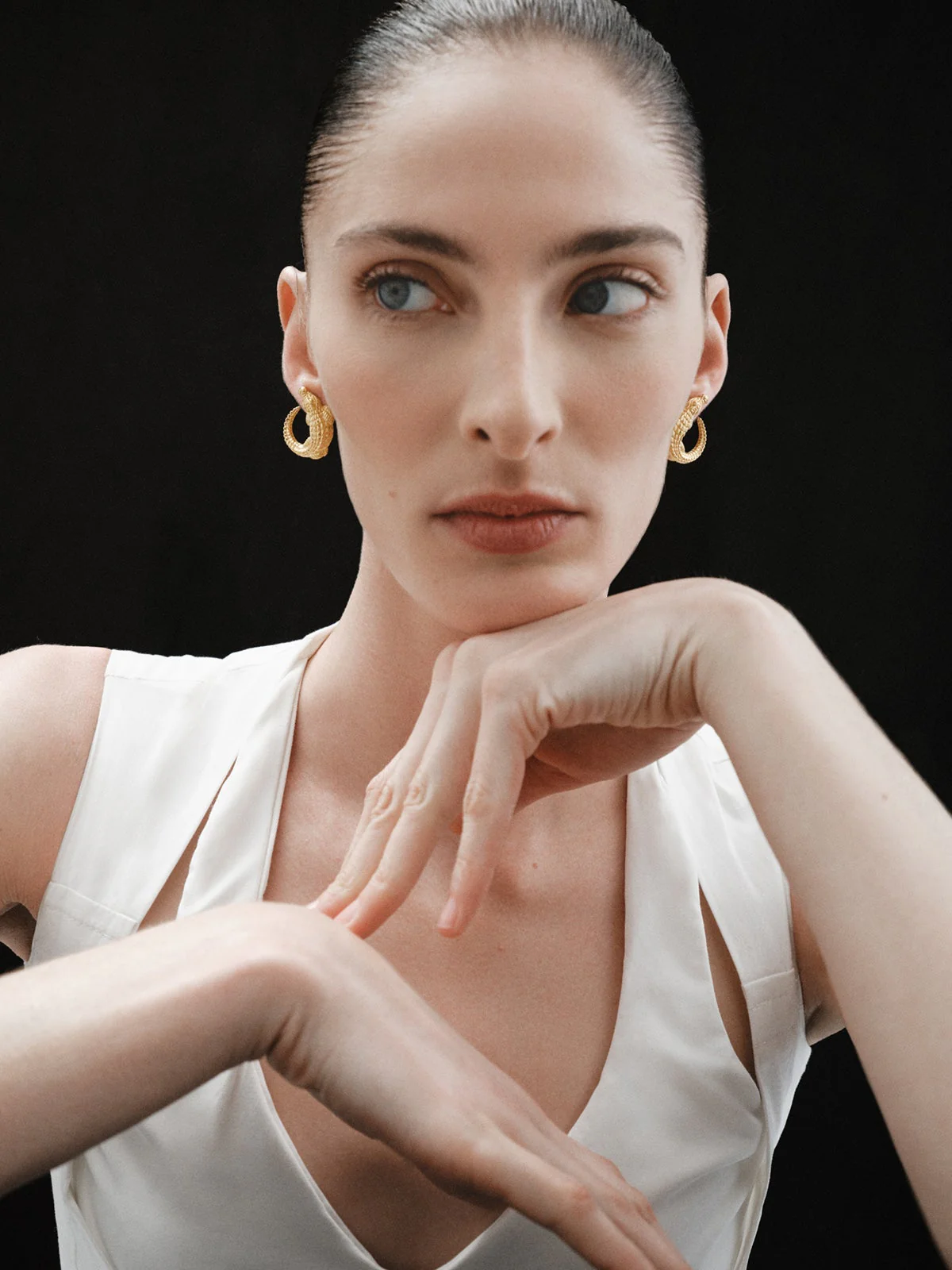 Pendientes de plata 925 bañada en oro amarillo de 18K con forma de cocodrilo - Image 6