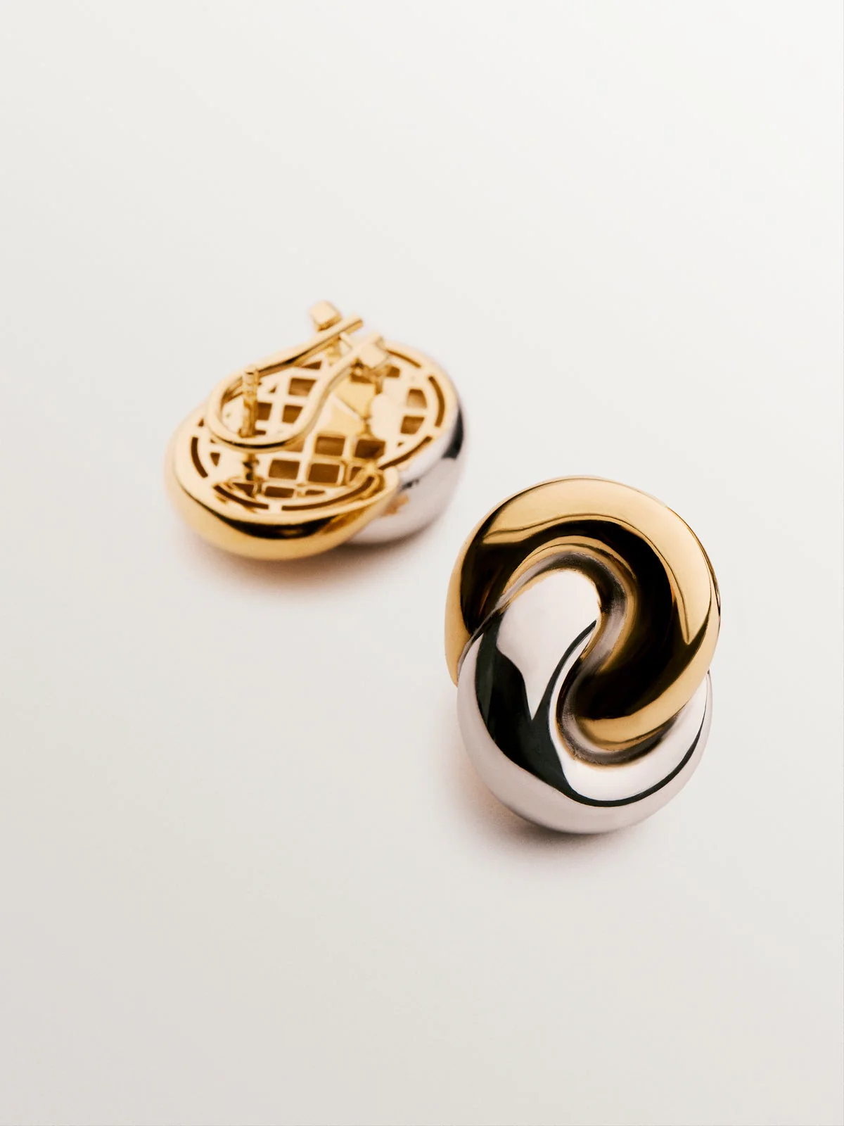 Pendientes de plata 925 bañada en rodio y oro amarillo de 18K - Image 3