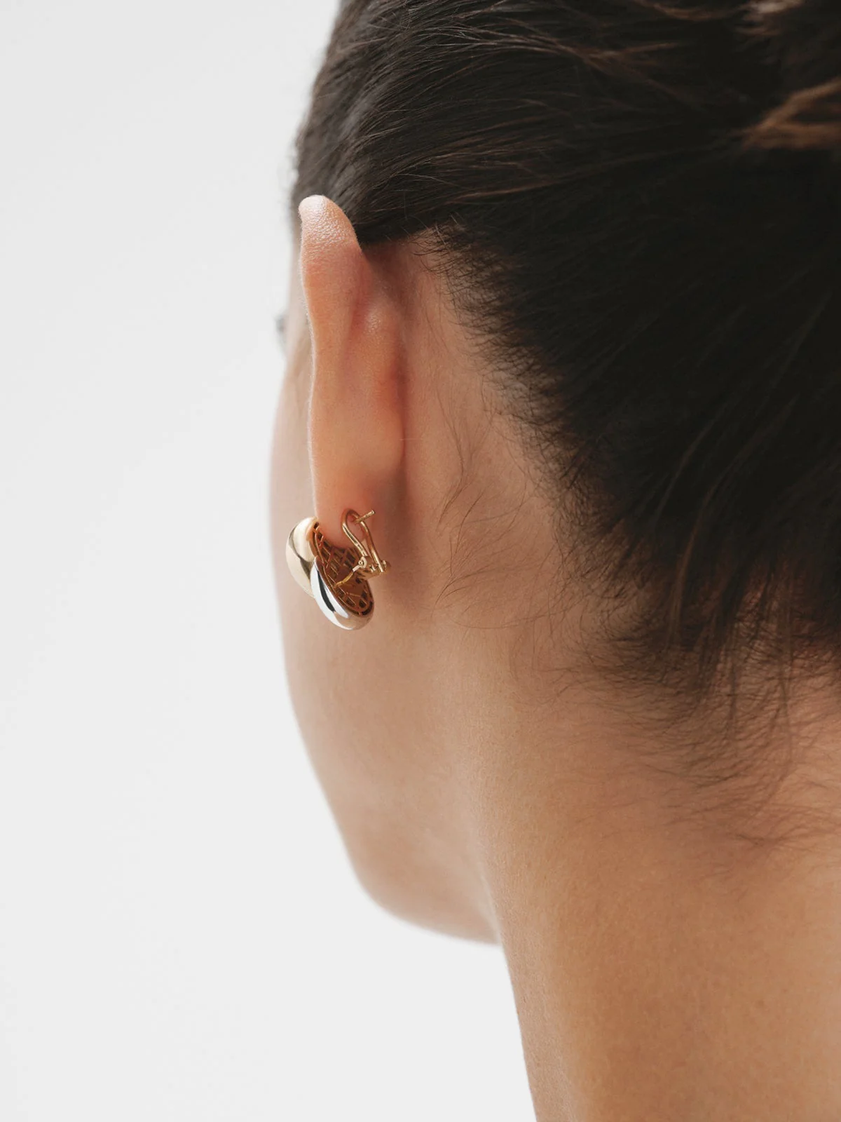 Pendientes de plata 925 bañada en rodio y oro amarillo de 18K - Image 4