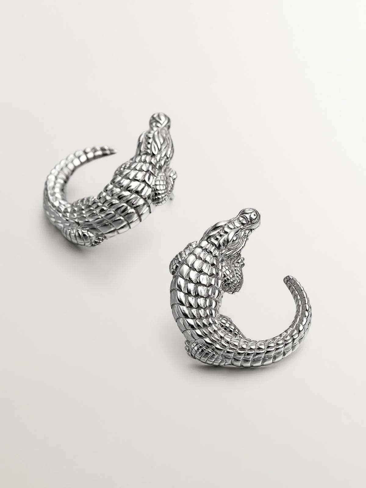 Pendientes de plata 925 con forma de cocodrilo - Image 7