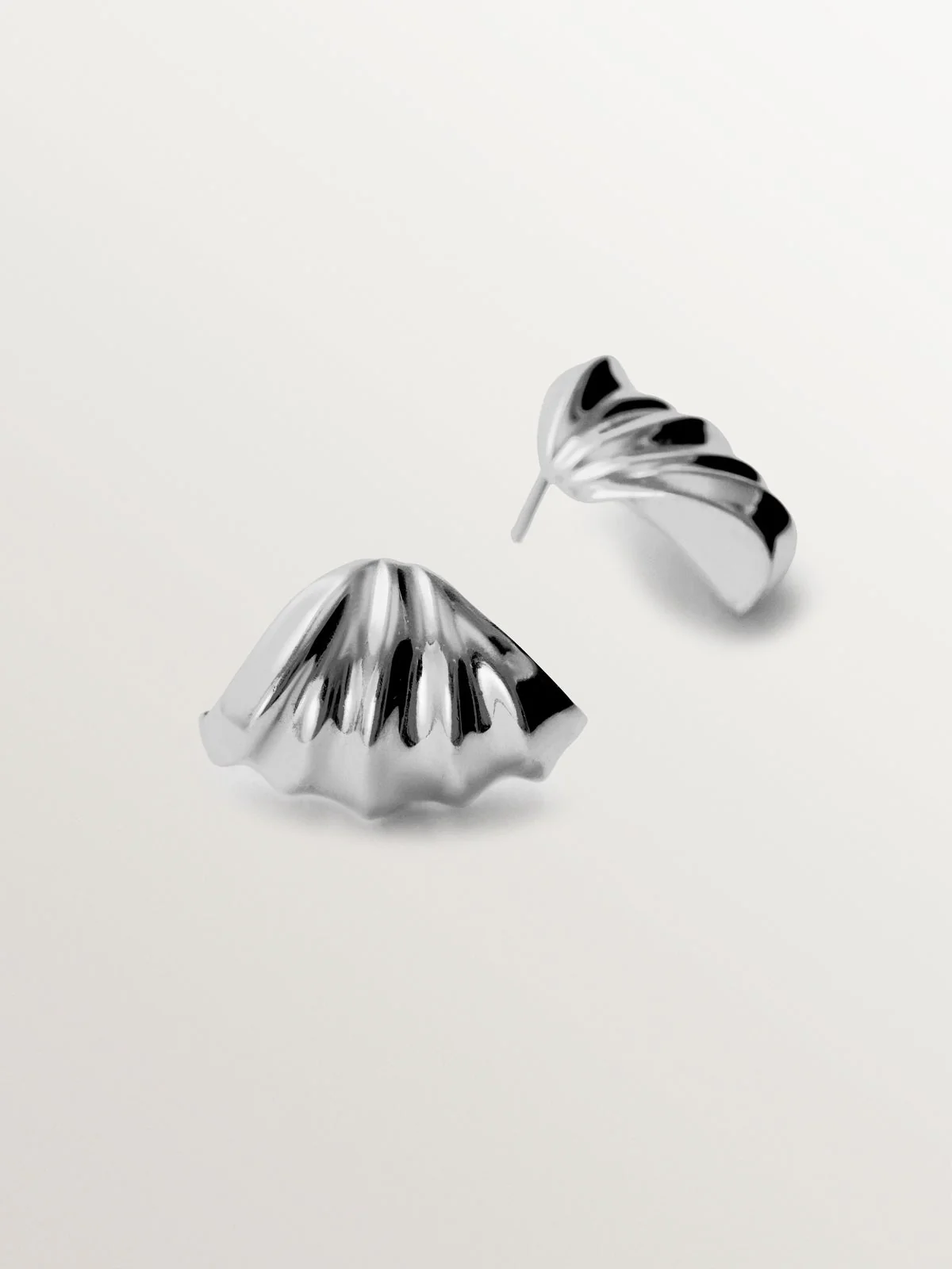 Pendientes de plata 925 con textura - Image 3