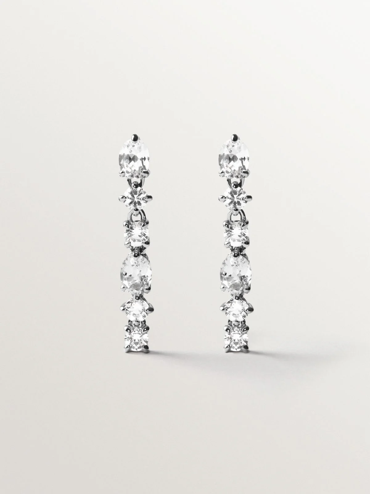 Pendientes de plata 925 con topacios blancos