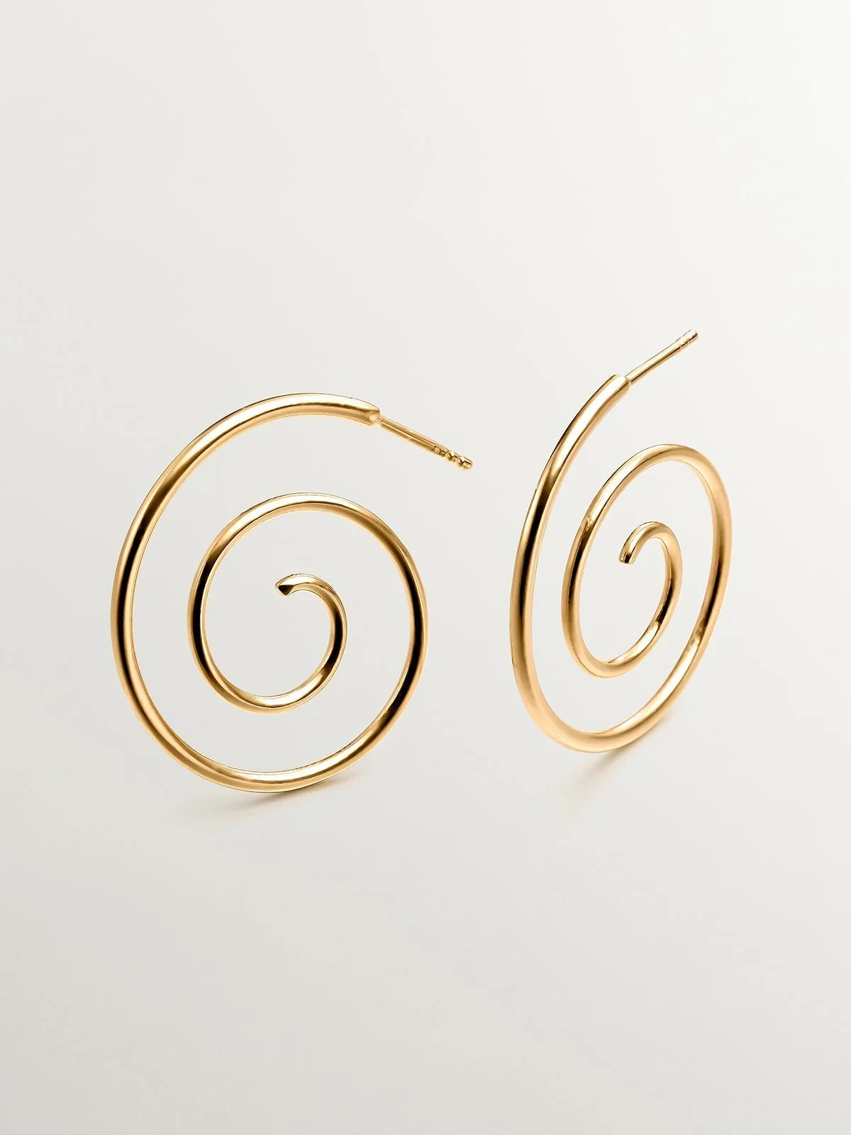 Pendientes en espiral de plata 925 bañada en oro amarillo de 18K - Image 5