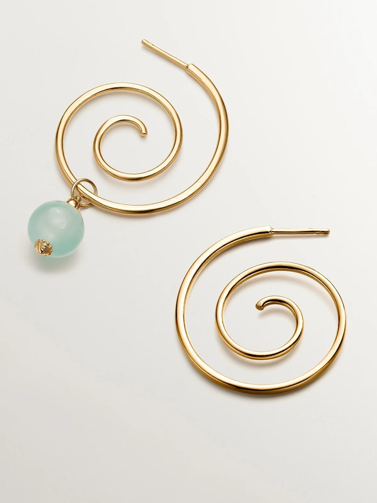 Pendientes en espiral de plata 925 bañada en oro amarillo de 18K - Image 7