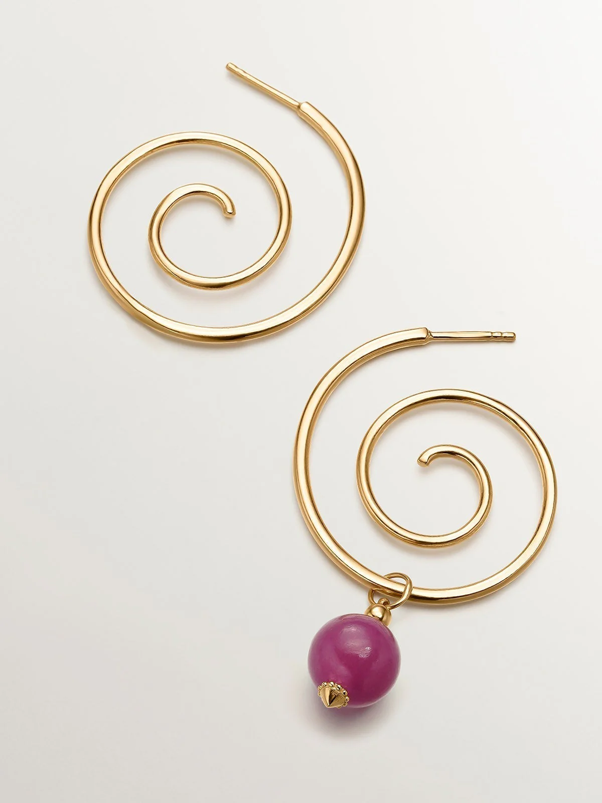 Pendientes en espiral de plata 925 bañada en oro amarillo de 18K - Image 8