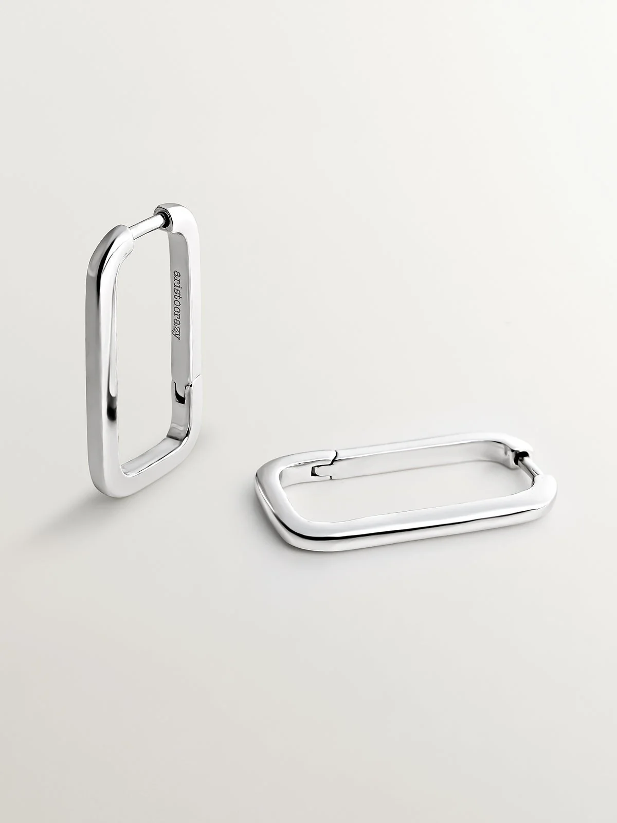 Pendientes rectangulares de plata 925