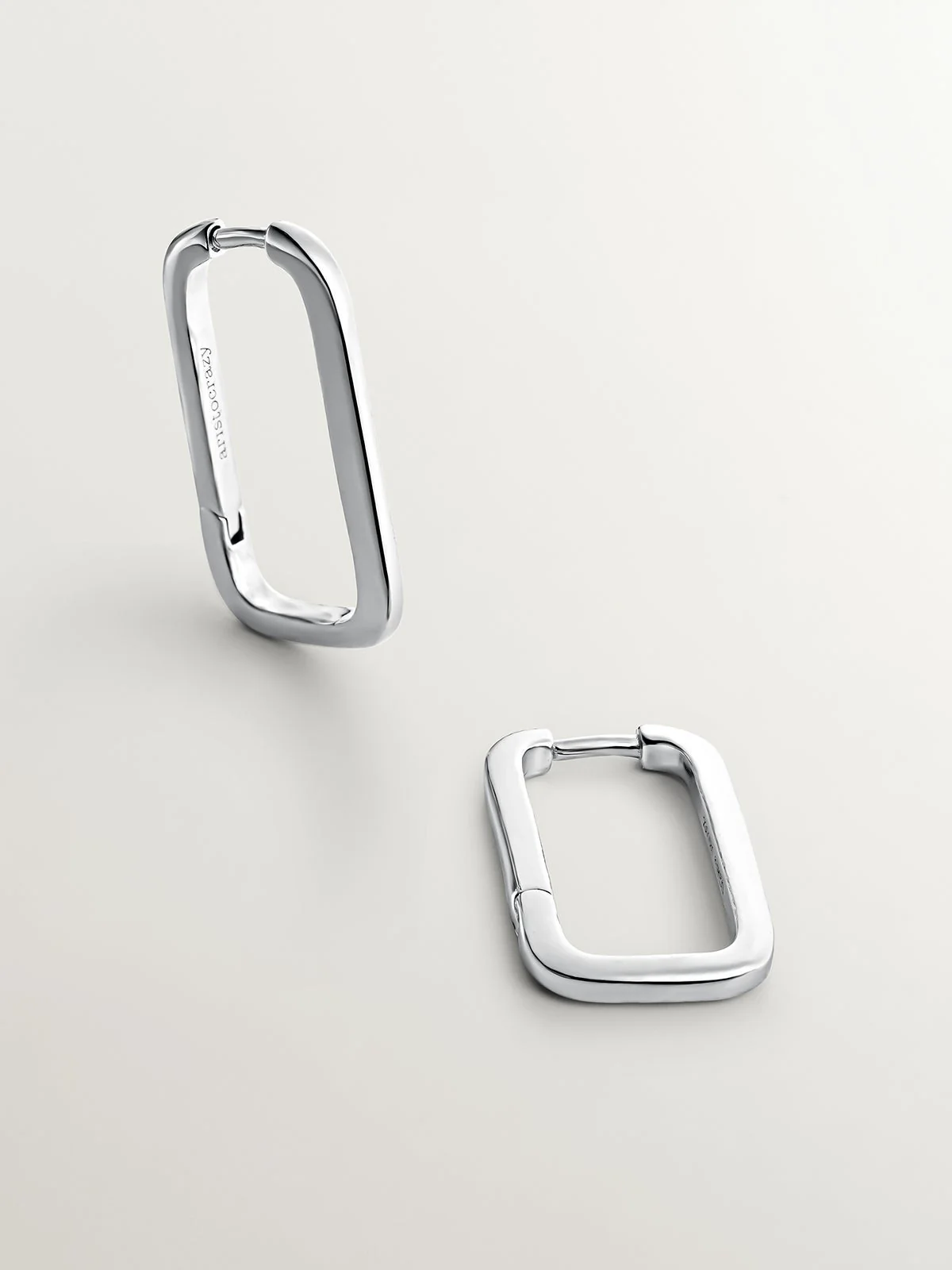 Pendientes rectangulares de plata 925 - Image 3