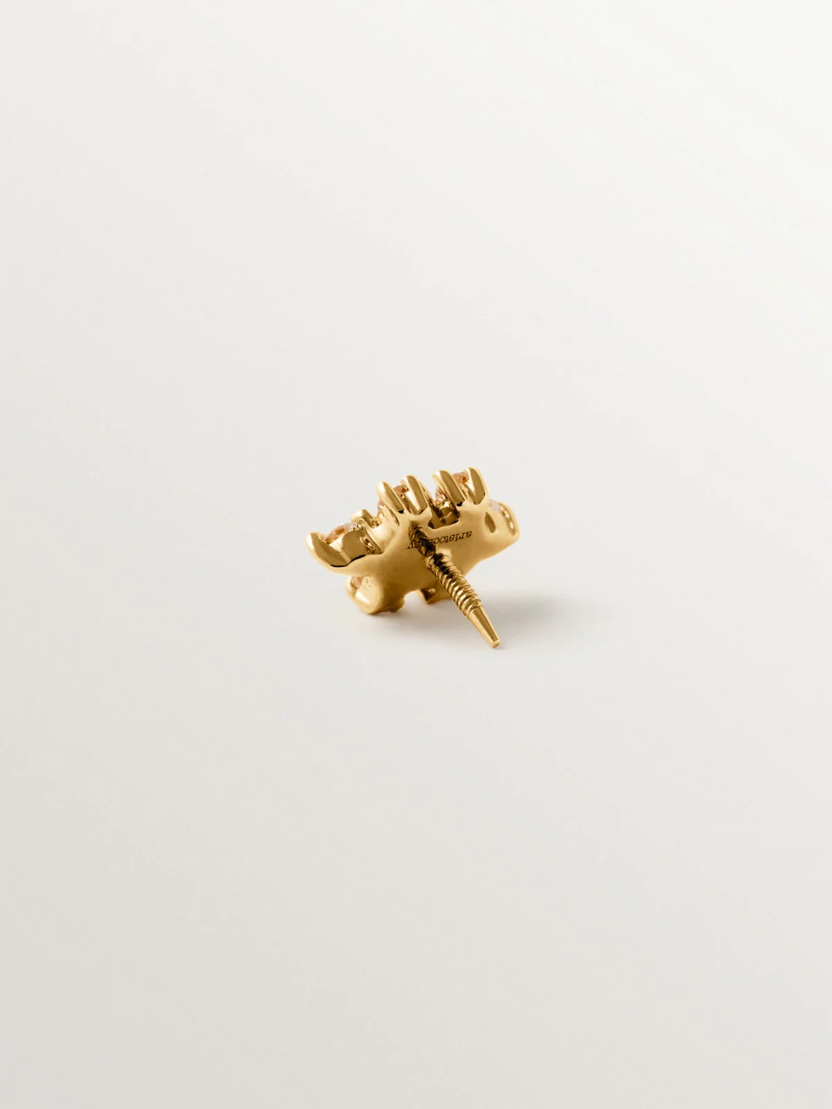 Piercing de oro amarillo de 18K con diamantes y forma de flor - Image 3