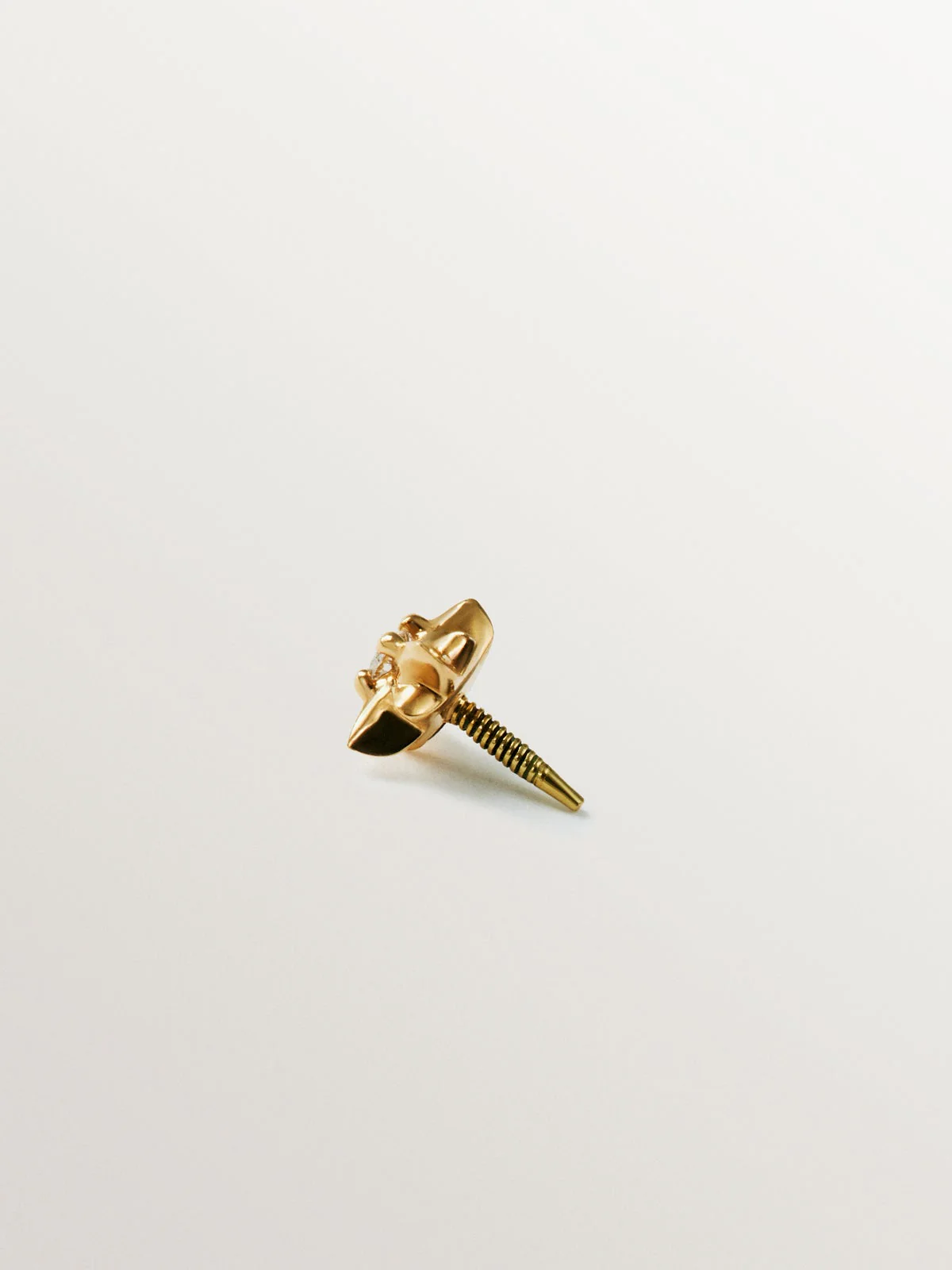 Piercing individual de oro amarillo de 18K con diamante blanco - Image 3