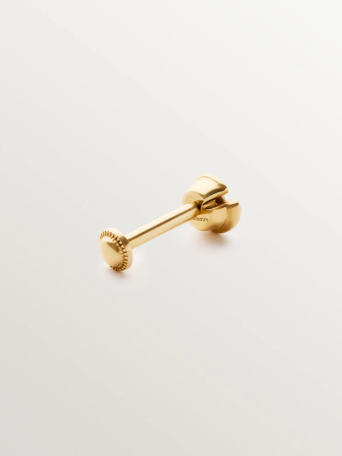 Piercing individual de oro amarillo de 18K con diamante central blanco en talla brillante - Image 5