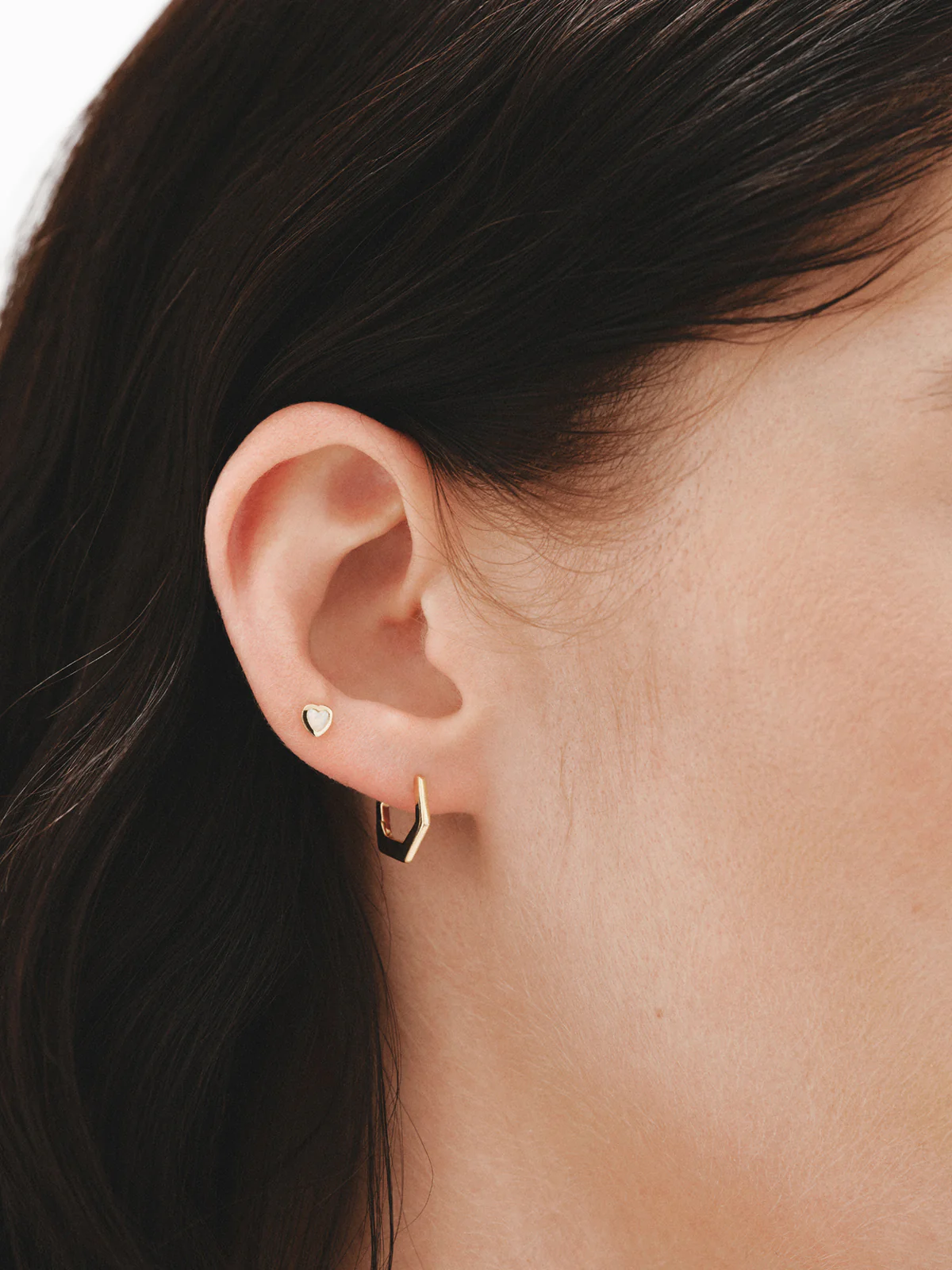 Piercing individual de oro amarillo de 18K con ópalo turquesa - Image 7