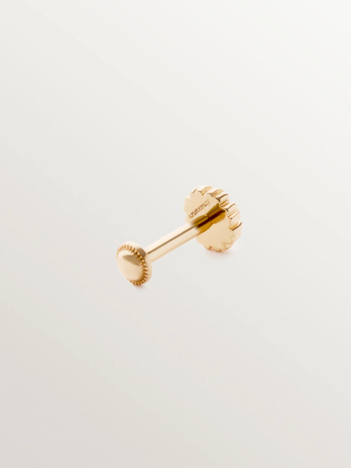 Piercing individual de oro amarillo de 18K con rodolita central rosa en talla brillante - Image 5