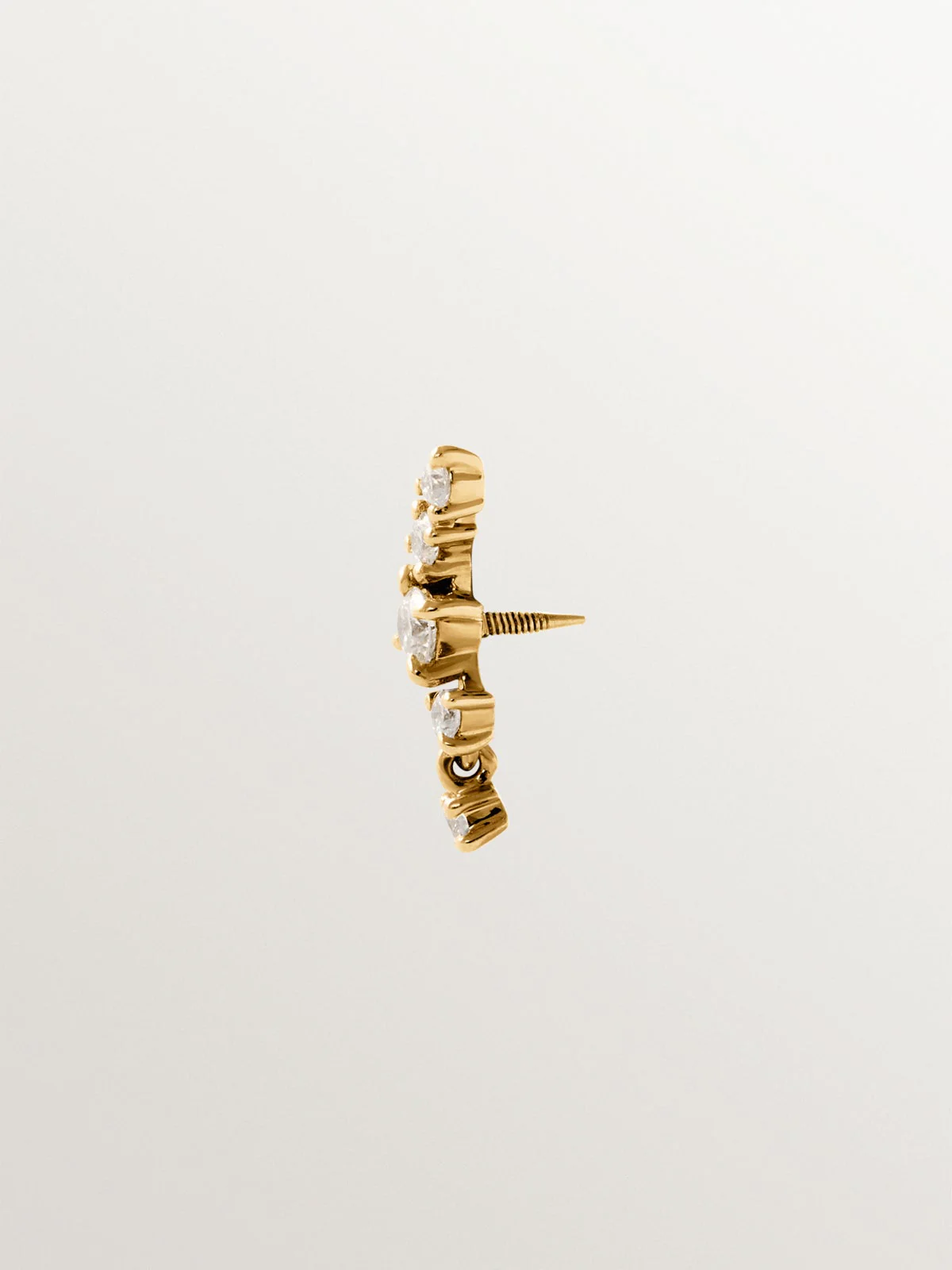 Piercing trepador de oro amarillo de 18K con diamantes - Image 3