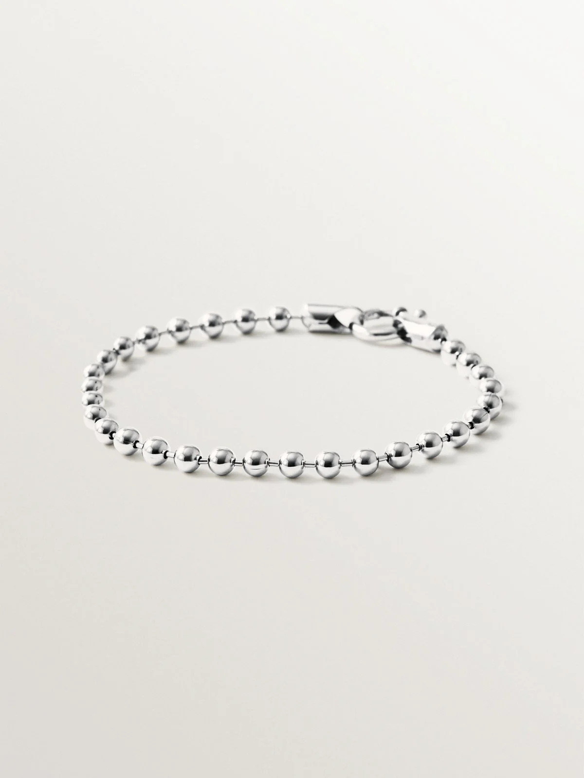 Pulsera de bolitas en plata 925 rodiada