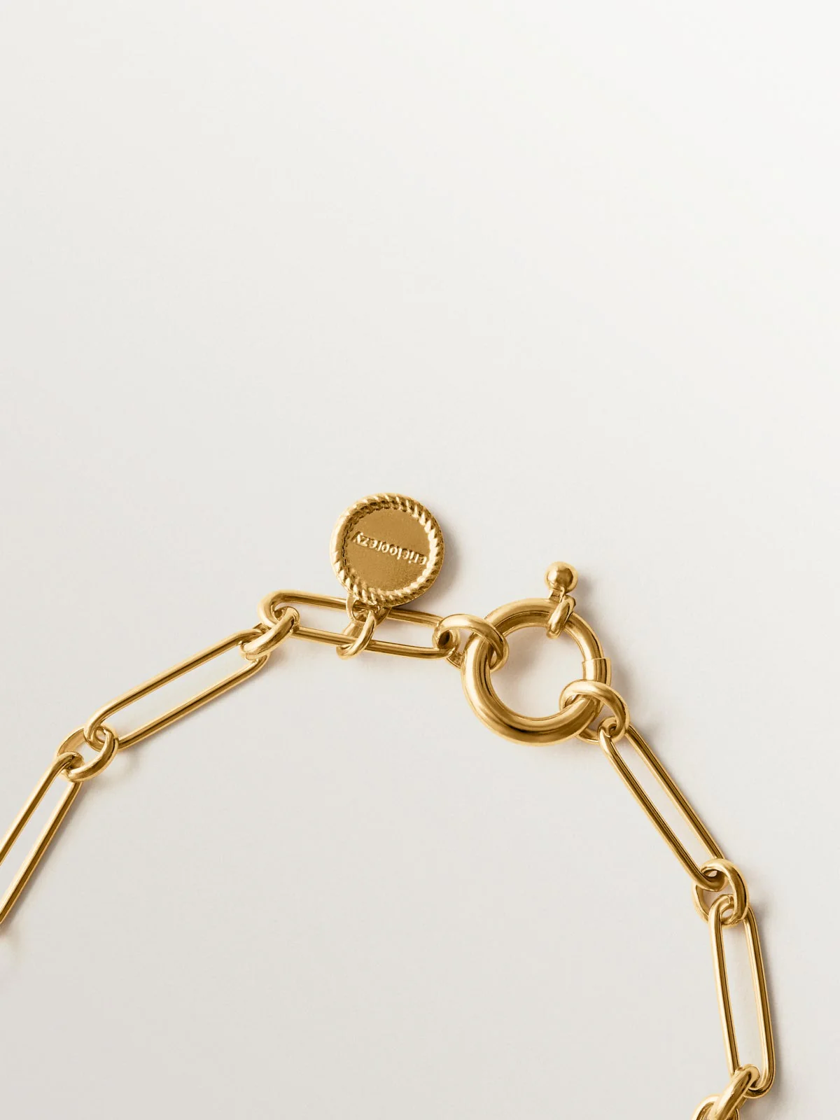 Pulsera de eslabón combinado 17 cm en plata 925 bañada en oro de 18K - Image 3