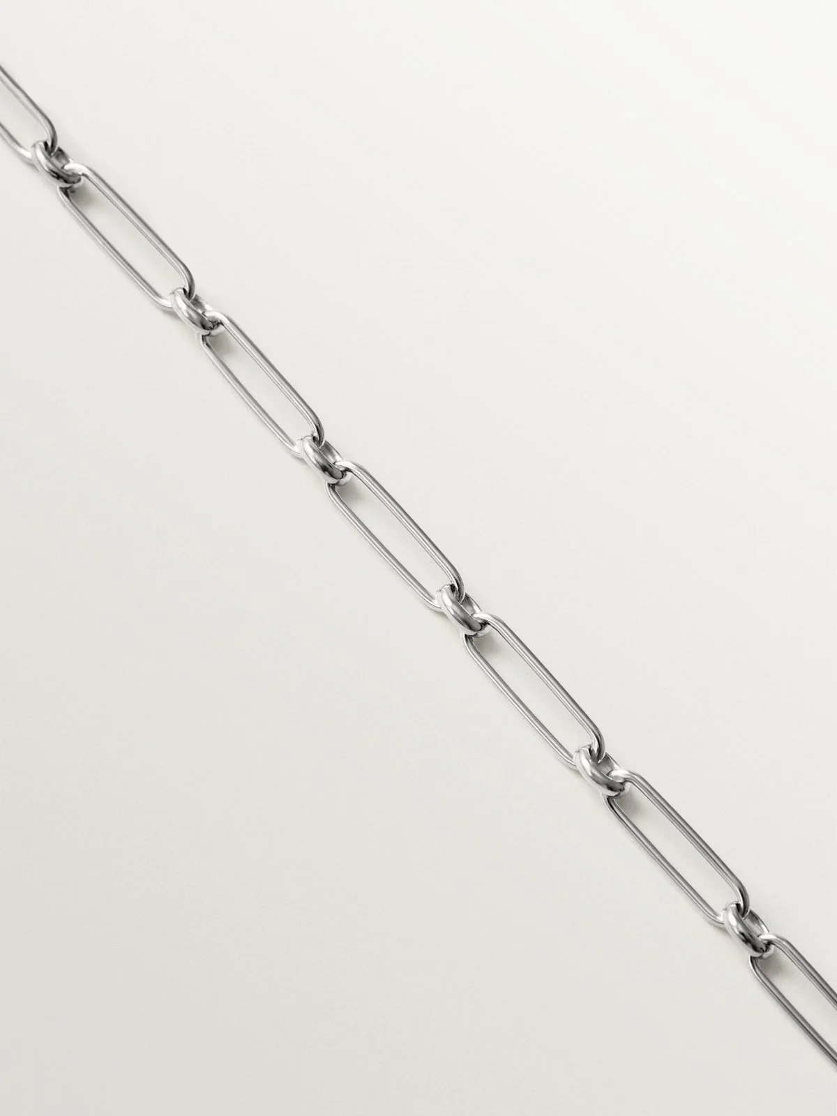 Pulsera de eslabón combinado 17 cm en plata 925 rodiada - Image 3