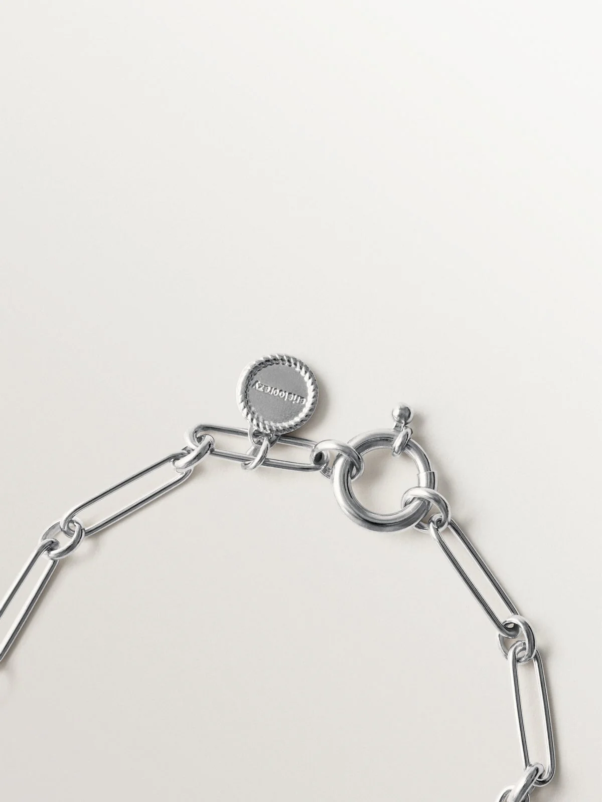 Pulsera de eslabón combinado 17 cm en plata 925 rodiada - Image 5