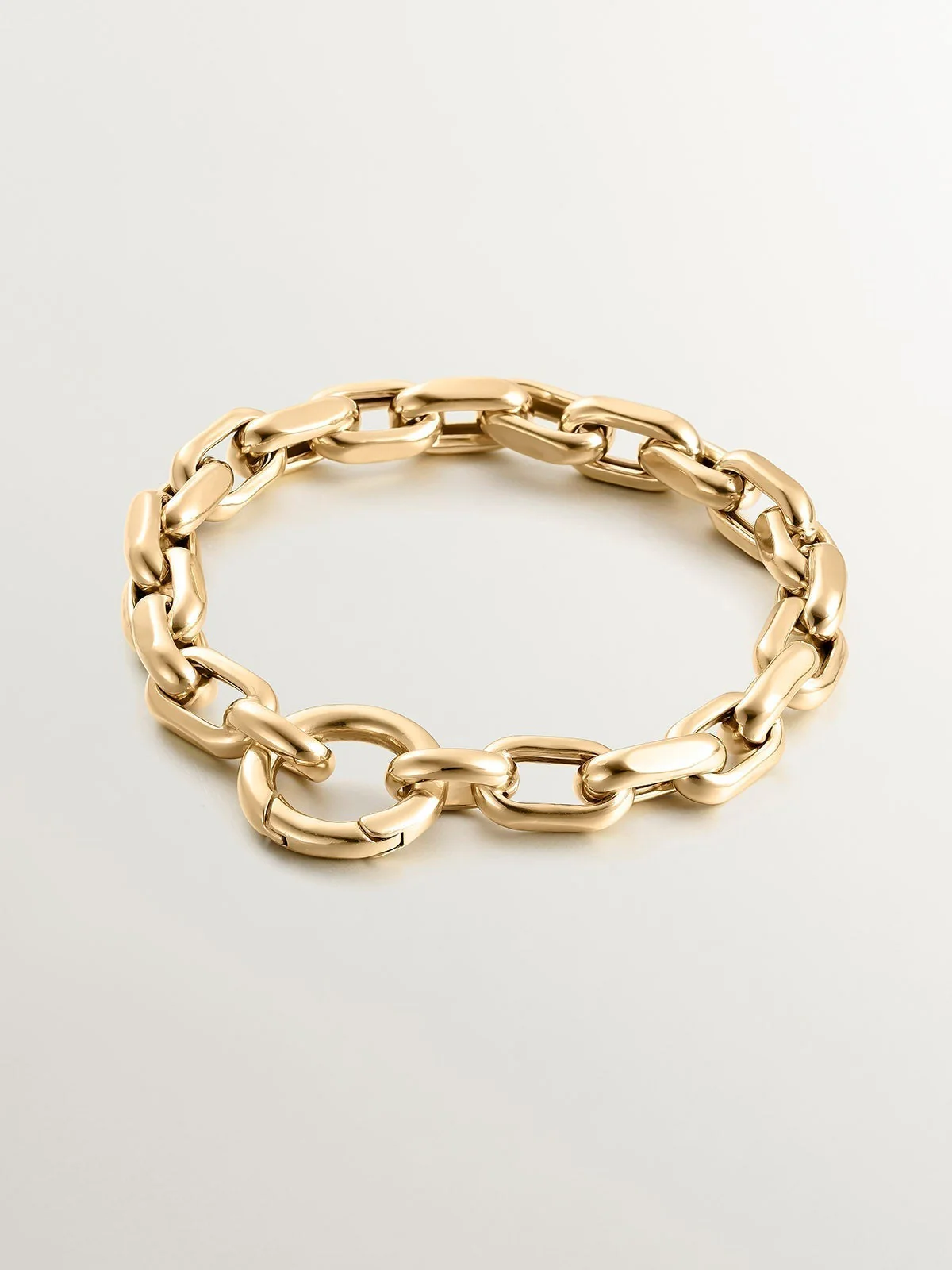 Pulsera de eslabones forza de plata 925 bañada en oro amarillo de 18K - Image 5