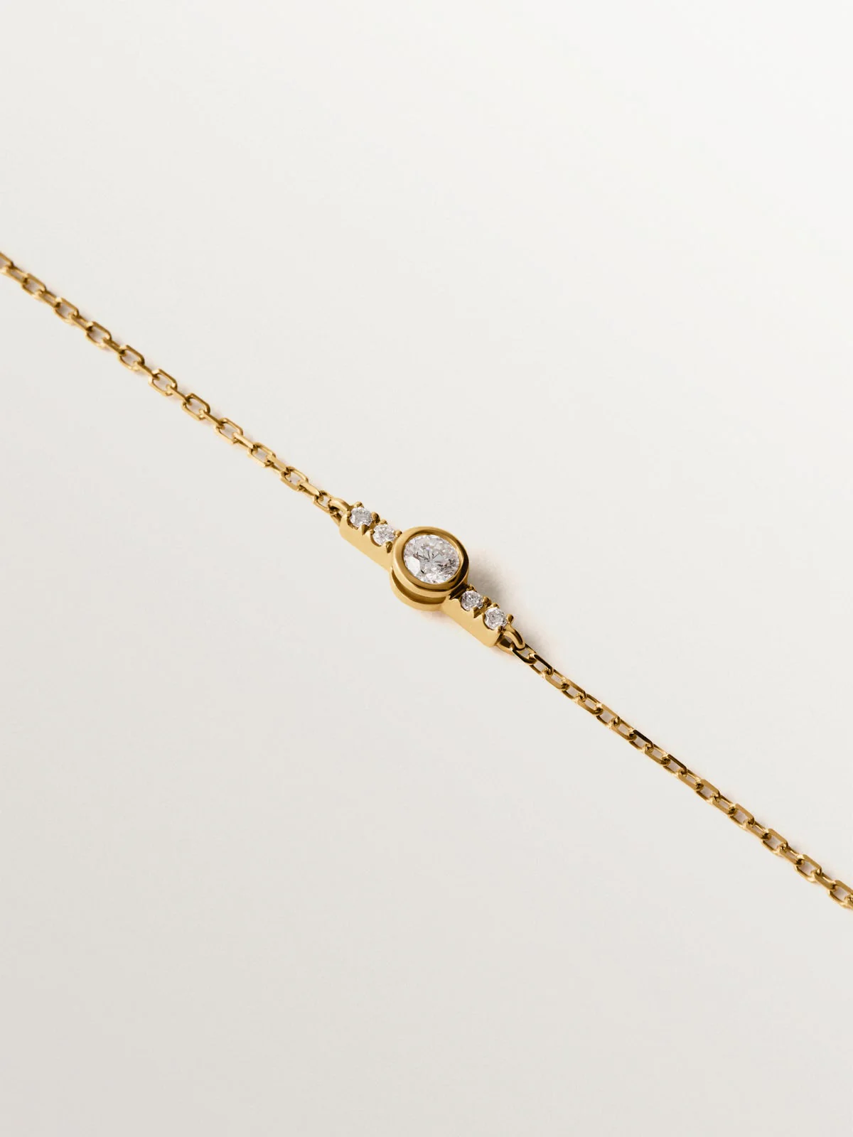 Pulsera de oro amarillo de 9K con diamantes - Image 5
