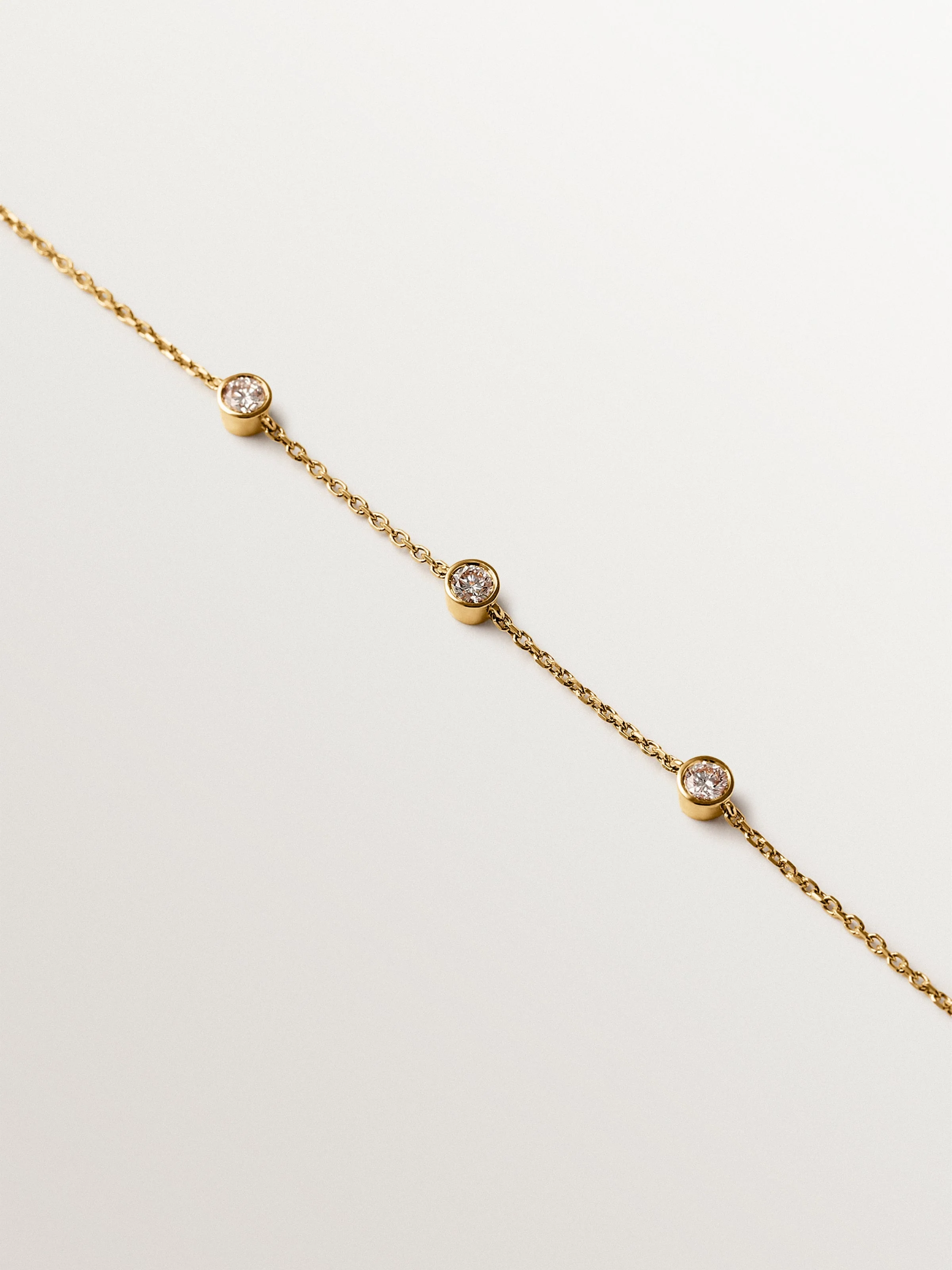 Pulsera de oro amarillo de 9K con diamantes lab grown - Image 3