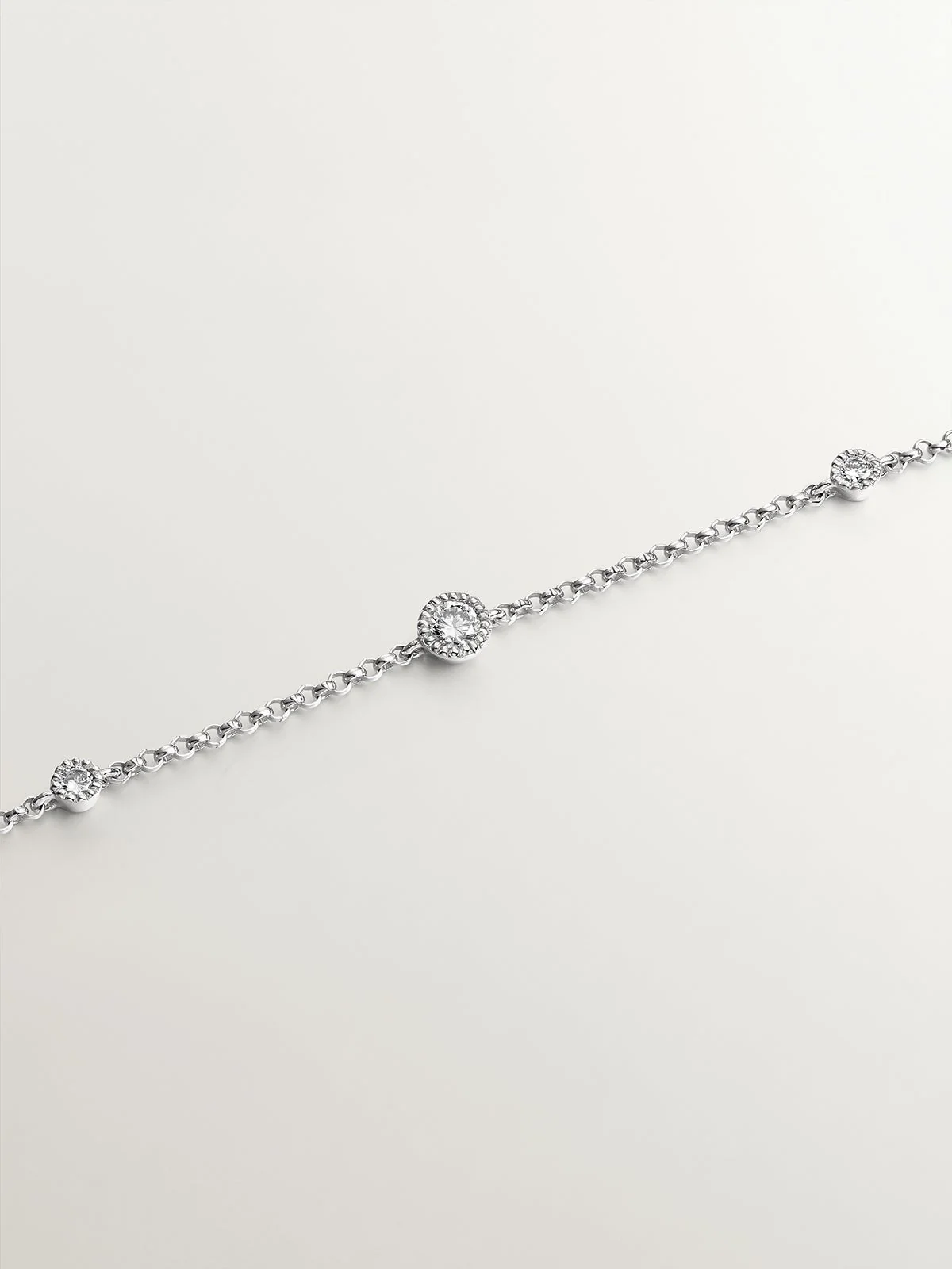 Pulsera de oro blanco de 18K con diamante ISI2 0,097 cts - Image 3