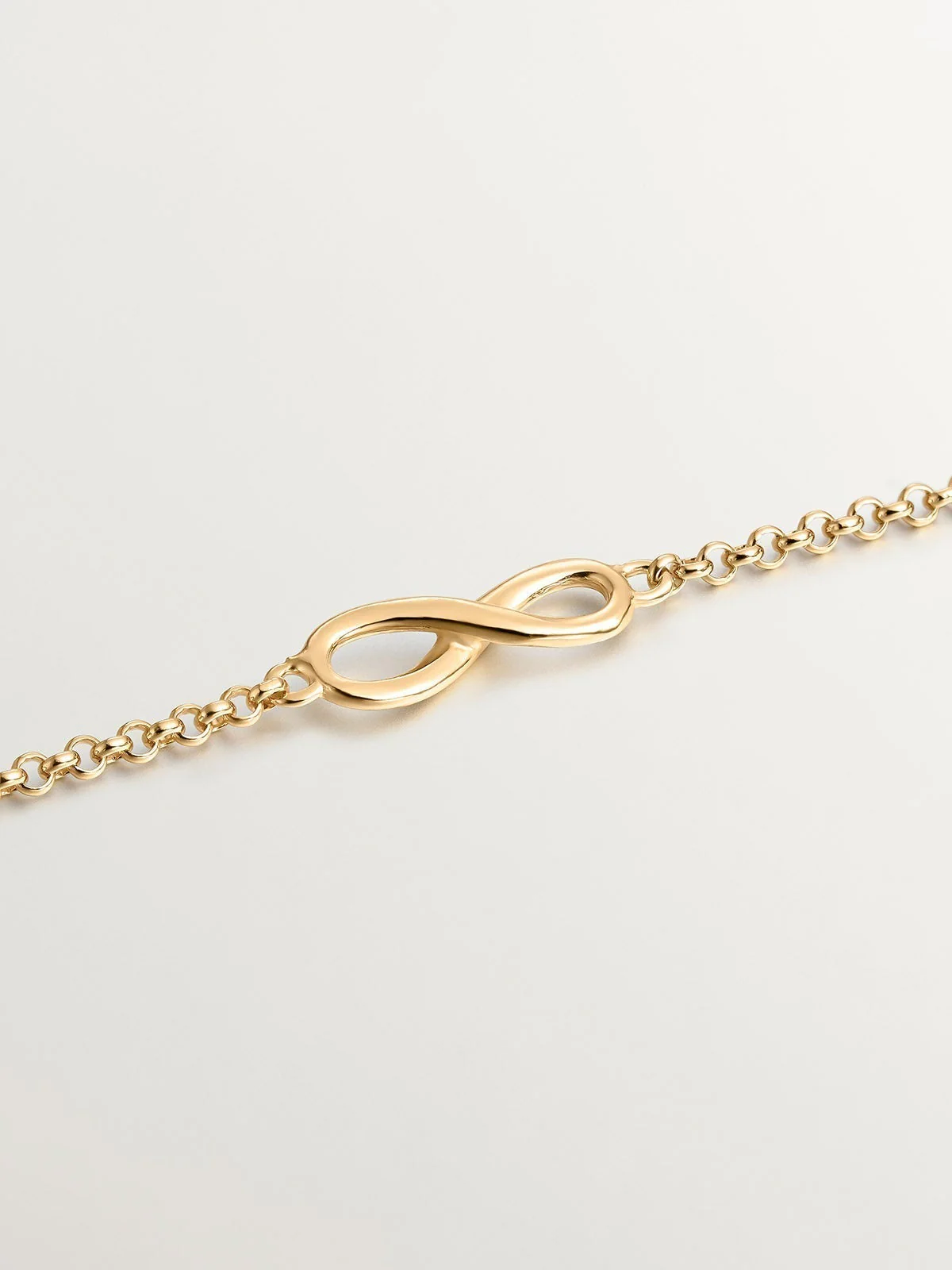 Pulsera de plata 925 bañada en oro amarillo con infinito - Image 3