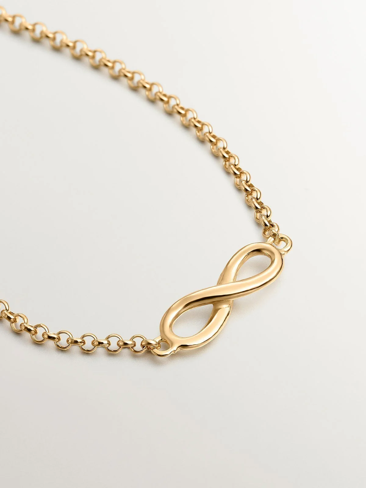 Pulsera de plata 925 bañada en oro amarillo con infinito - Image 5