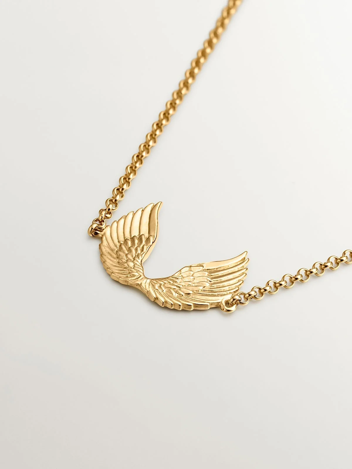 Pulsera de plata 925 bañada en oro amarillo de 18K con alas - Image 3